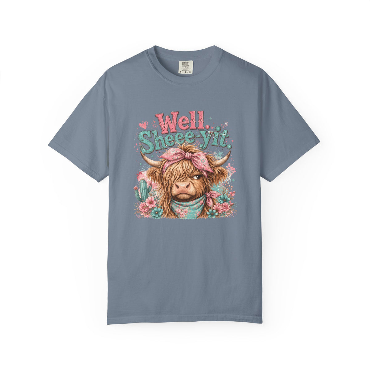 T-Shirt Well Sheey it Cute Highland Cow Graphic Tee