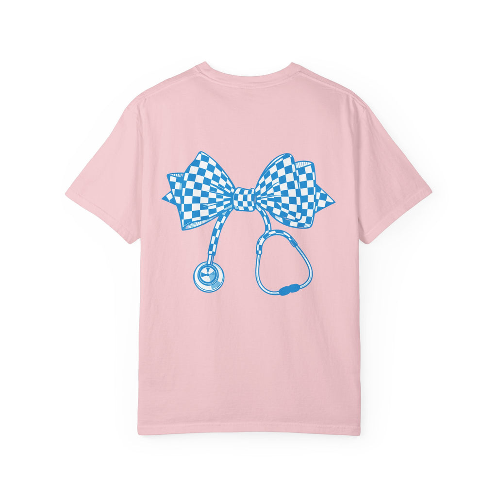 Checkerboard Stethoscope T Shirt Cute Nurse Doctor Medical Tee