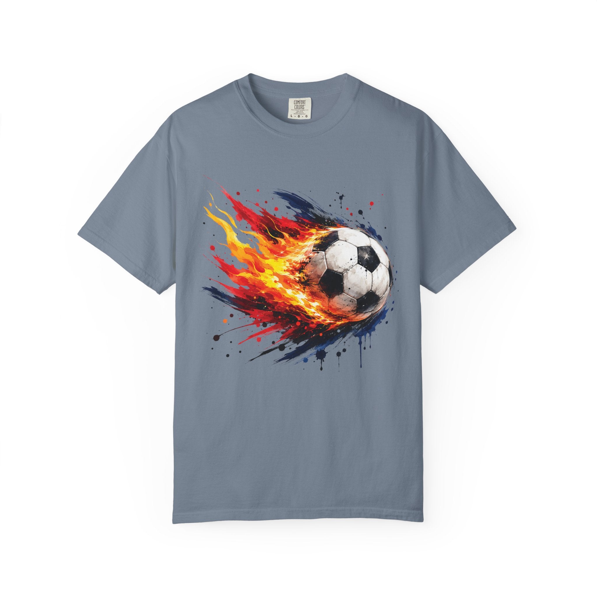 Flaming Soccer Ball T Shirt Fireball Football Graphic Tee