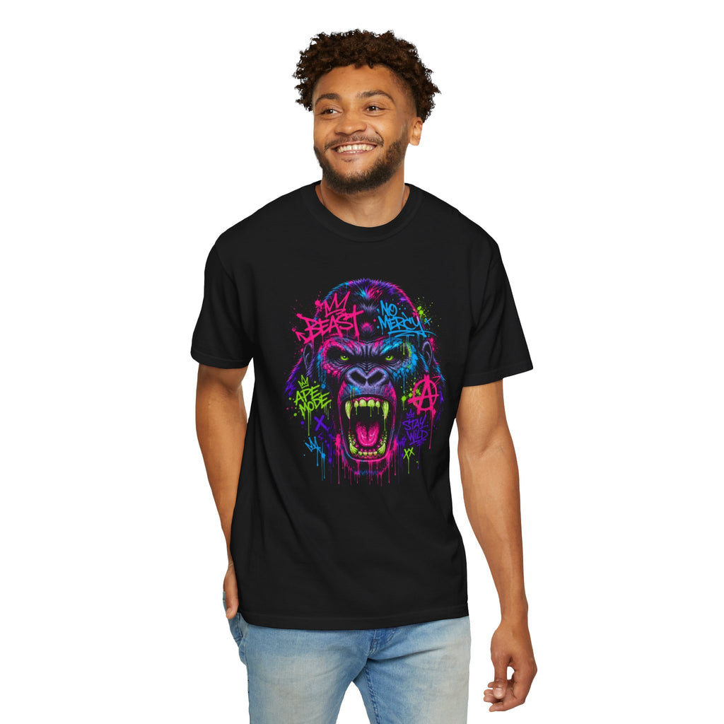 Gorilla Graffiti T Shirt Neon Street Art Ape Design