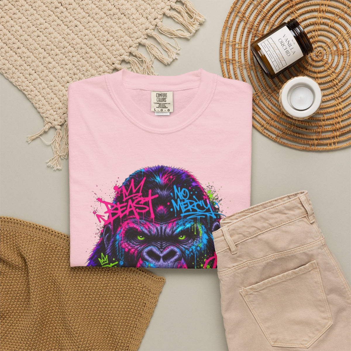 Gorilla Graffiti T Shirt Neon Street Art Ape Design