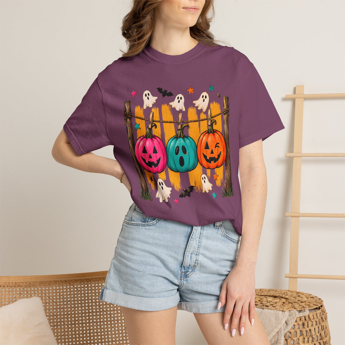 Halloween Pumpkins and Ghosts T Shirt Cute Jack O Lantern Halloween Tee