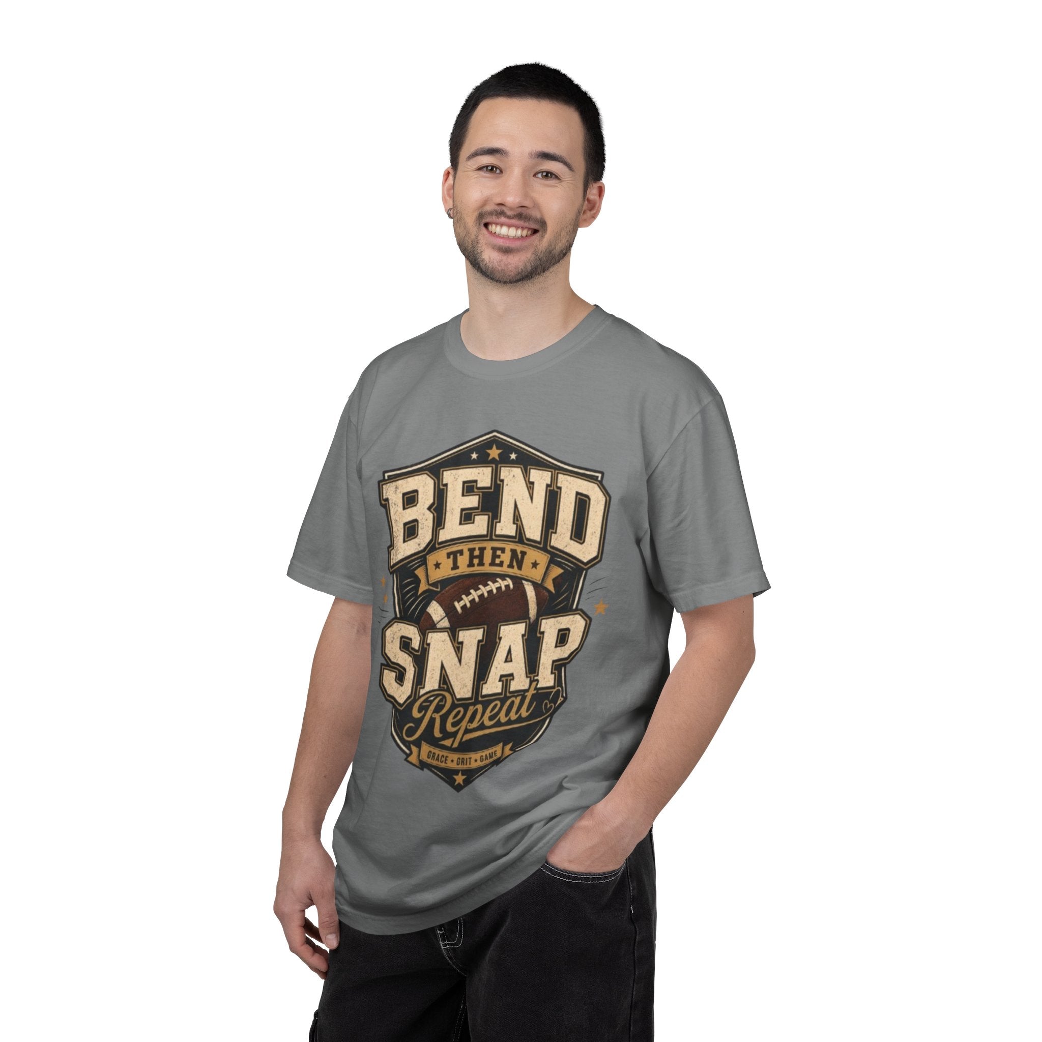 Football Bend Then Snap Repeat Graphic T Shirt Vintage Athletic Tee for Players and Fans