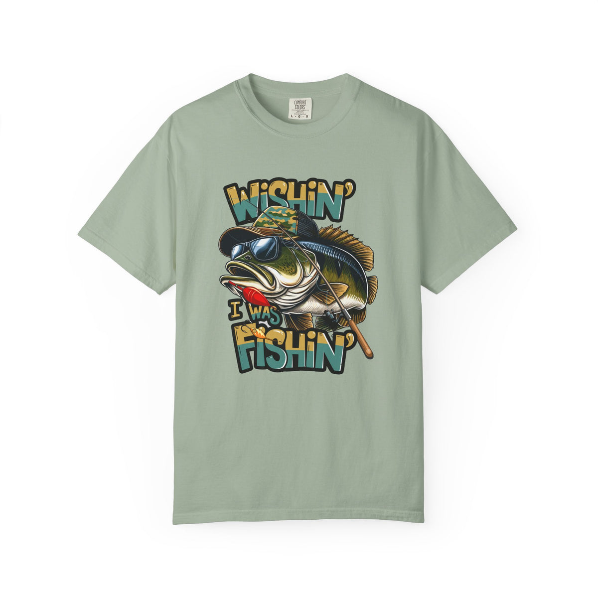 Fishing Graphic T Shirt Wishin Was Fishin Vintage Bass Tee