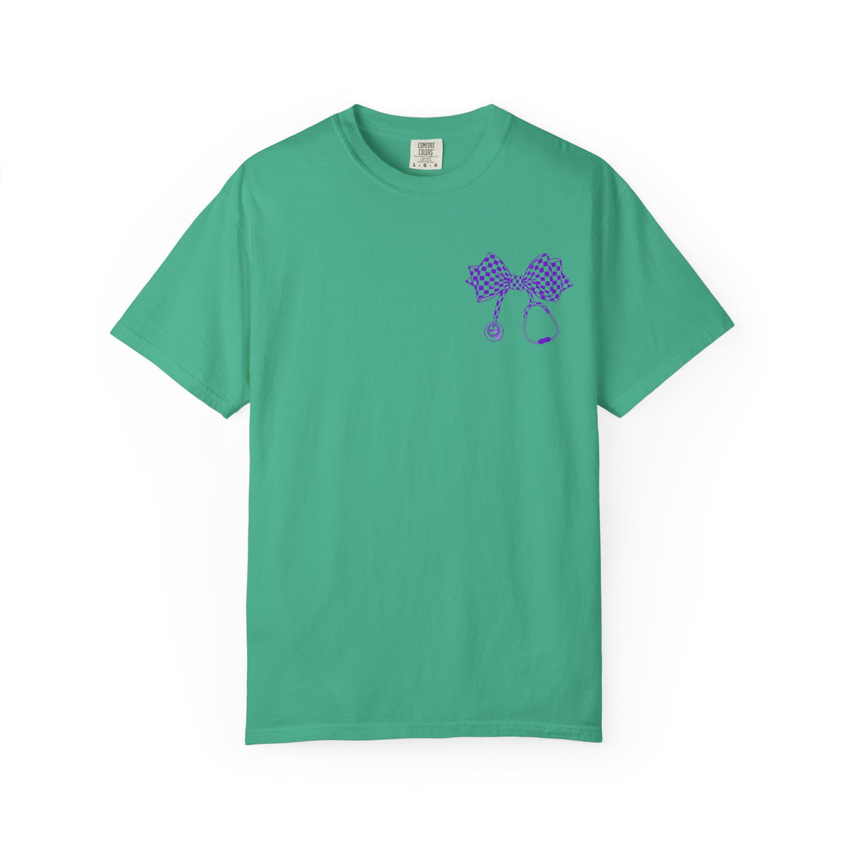 Nurse Stethoscope Bow T Shirt Checkered Medical Ribbon Tee
