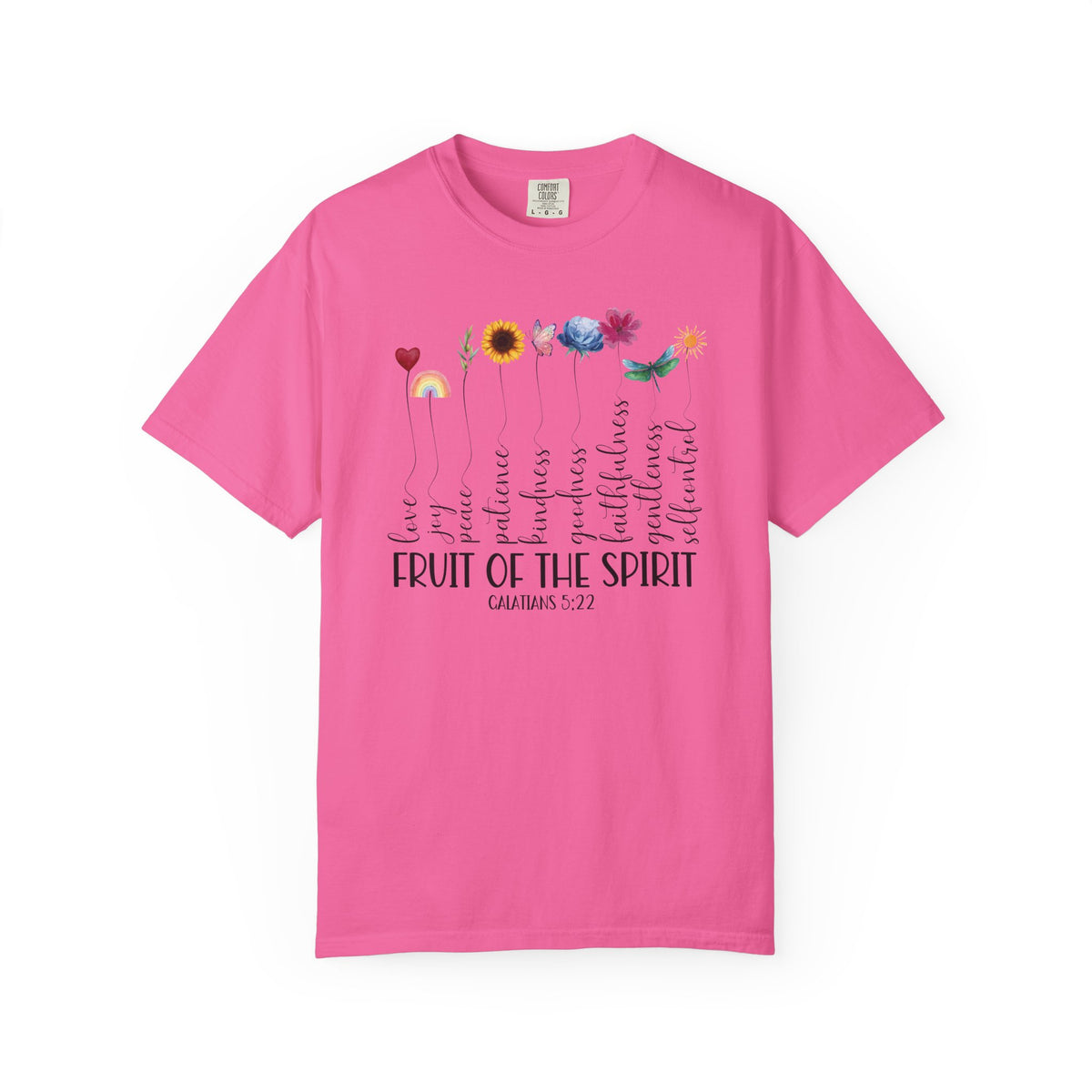 Fruit of the Spirit Floral Tee shirt | Galatians 5:22 Scripture Tee