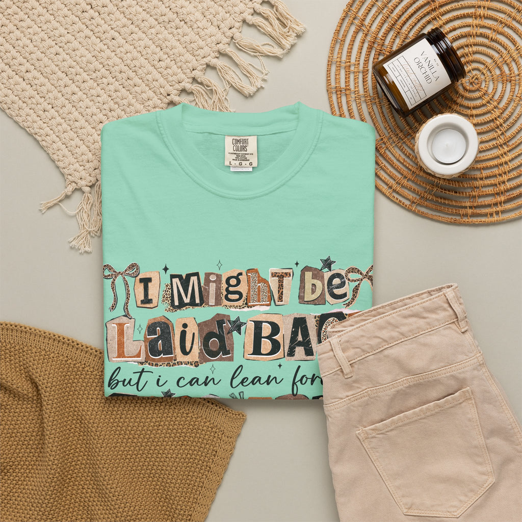 Laid Back but can Lean Forward Real Quick Graphic Tee Casual Vintage Inspired Funny Shirt
