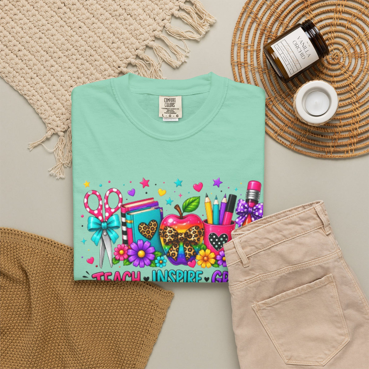 Back to School Classroom Supplies T Shirt | Teach Inspire Grow