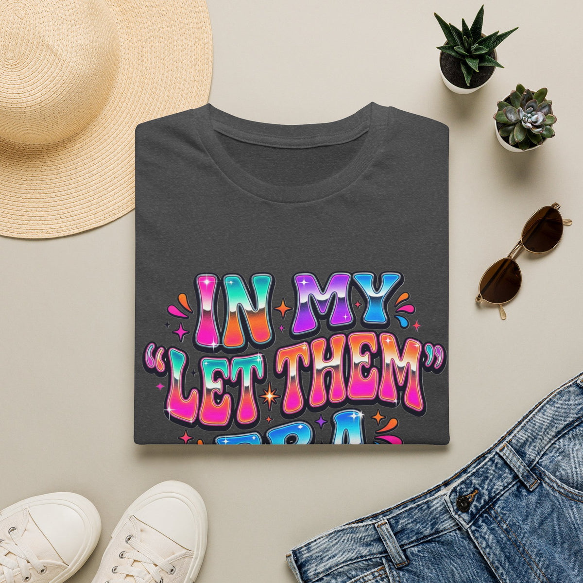 Graphic Tee In My Let Them Era Colorful Retro Statement Shirt