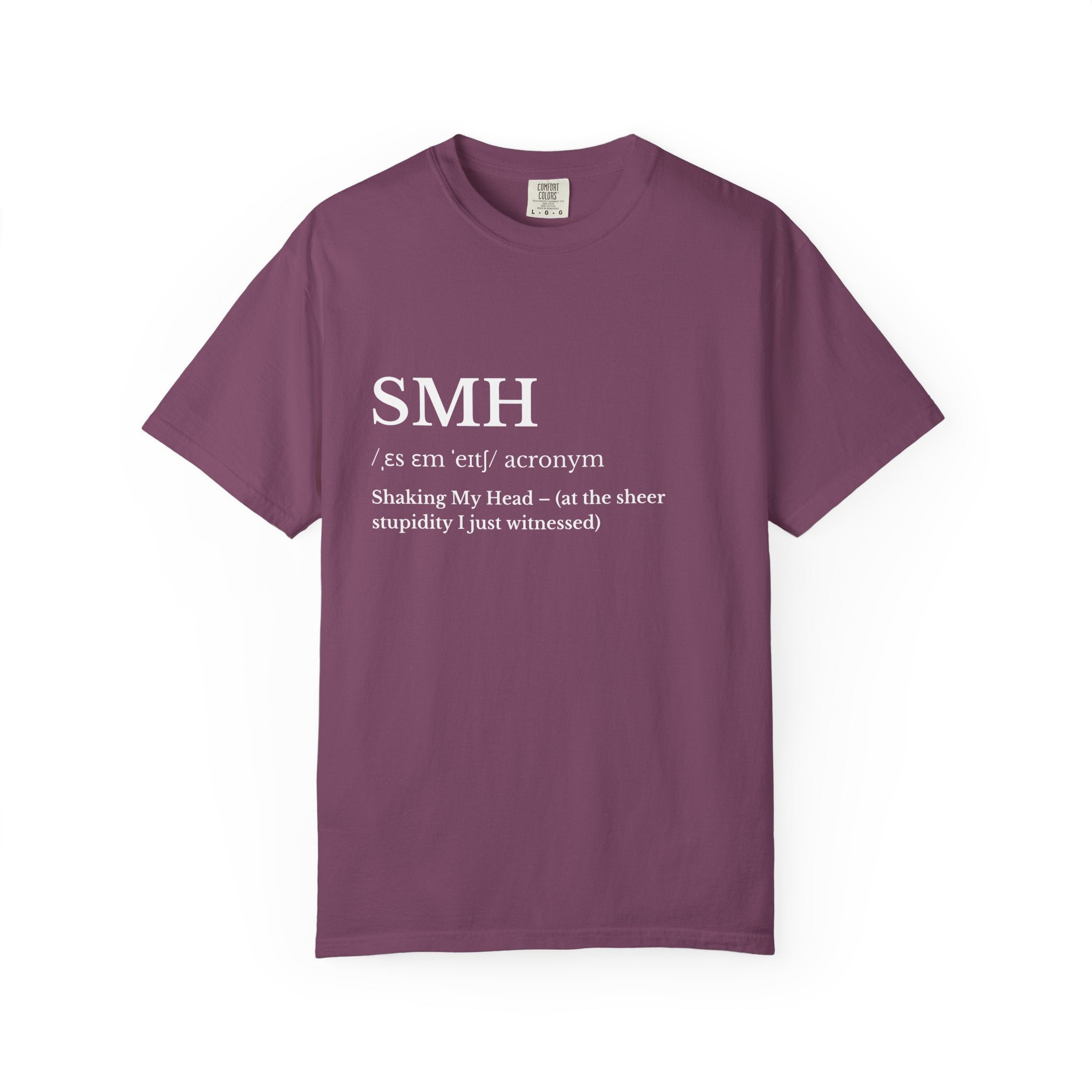 SMH Classic White T Shirt Unisex Garment Dyed Crew Tee