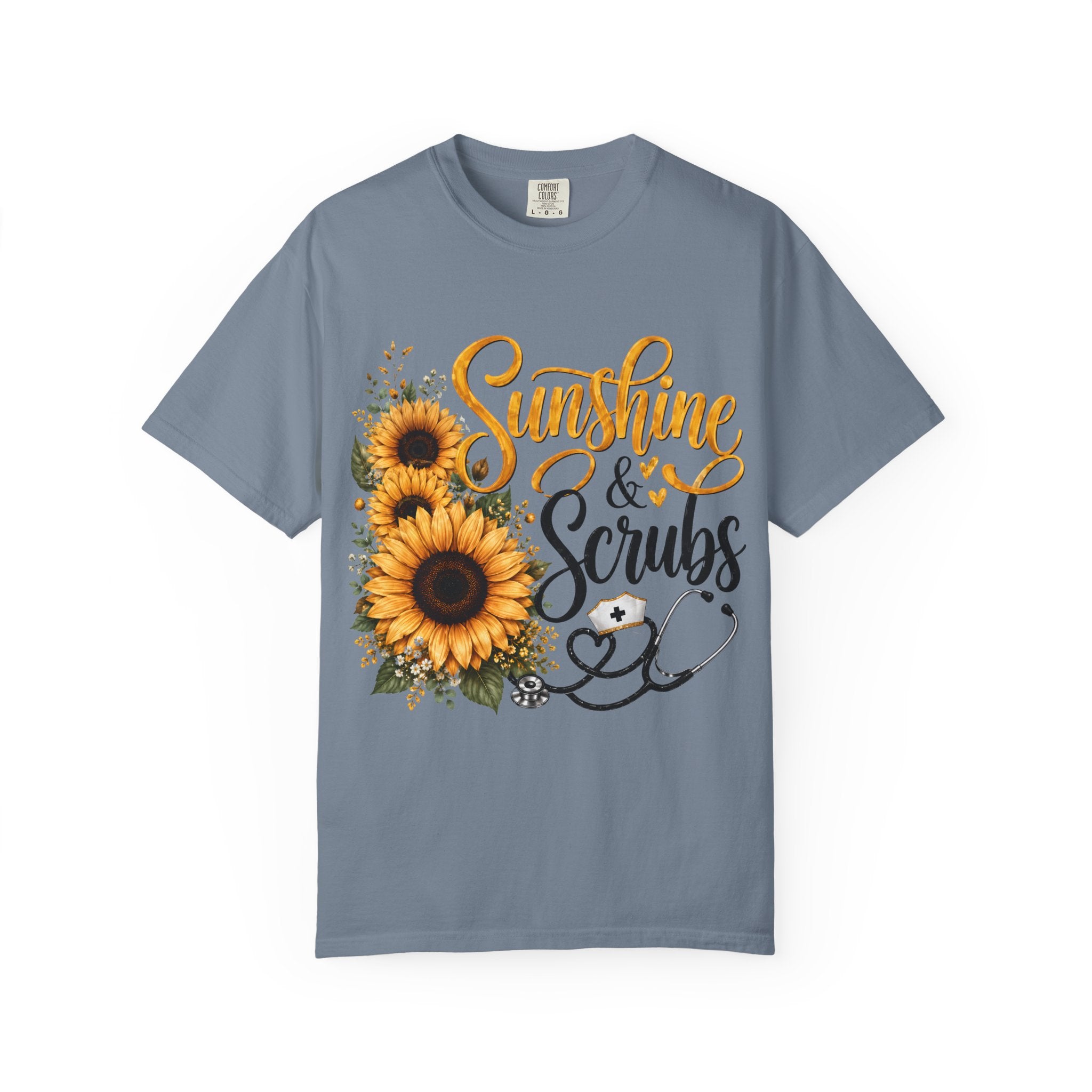 Sunshine and Scrubs Sunflower Nurse T Shirt