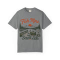 Fish More Scroll Less T Shirt Vintage Fishing Cabin Graphic Tee