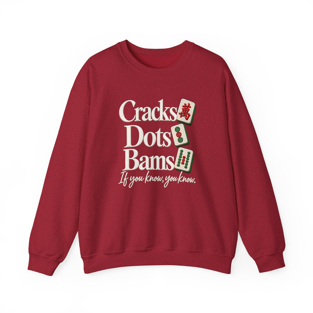 Cracks Dots Bams Mahjong Sweatshirt, Funny Mahjong Shirt, Mahjong Lover Gift, Mahjong Game Night Crewneck, Mahjong Club Apparel