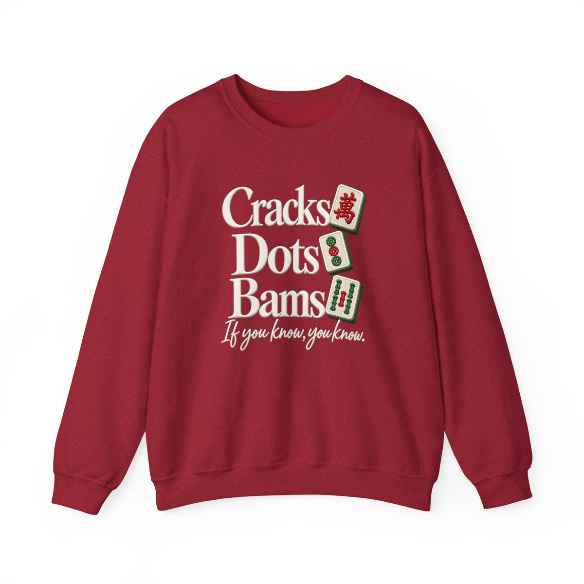 Cracks Dots Bams Mahjong Sweatshirt, Funny Mahjong Shirt, Mahjong Lover Gift, Mahjong Game Night Crewneck, Mahjong Club Apparel