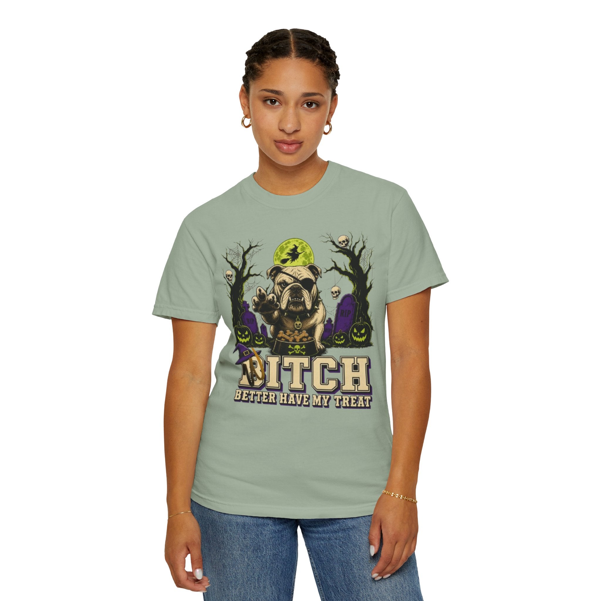 Halloween Bulldog T Shirt Bitch Better Have My Treat Spooky Costume Tee