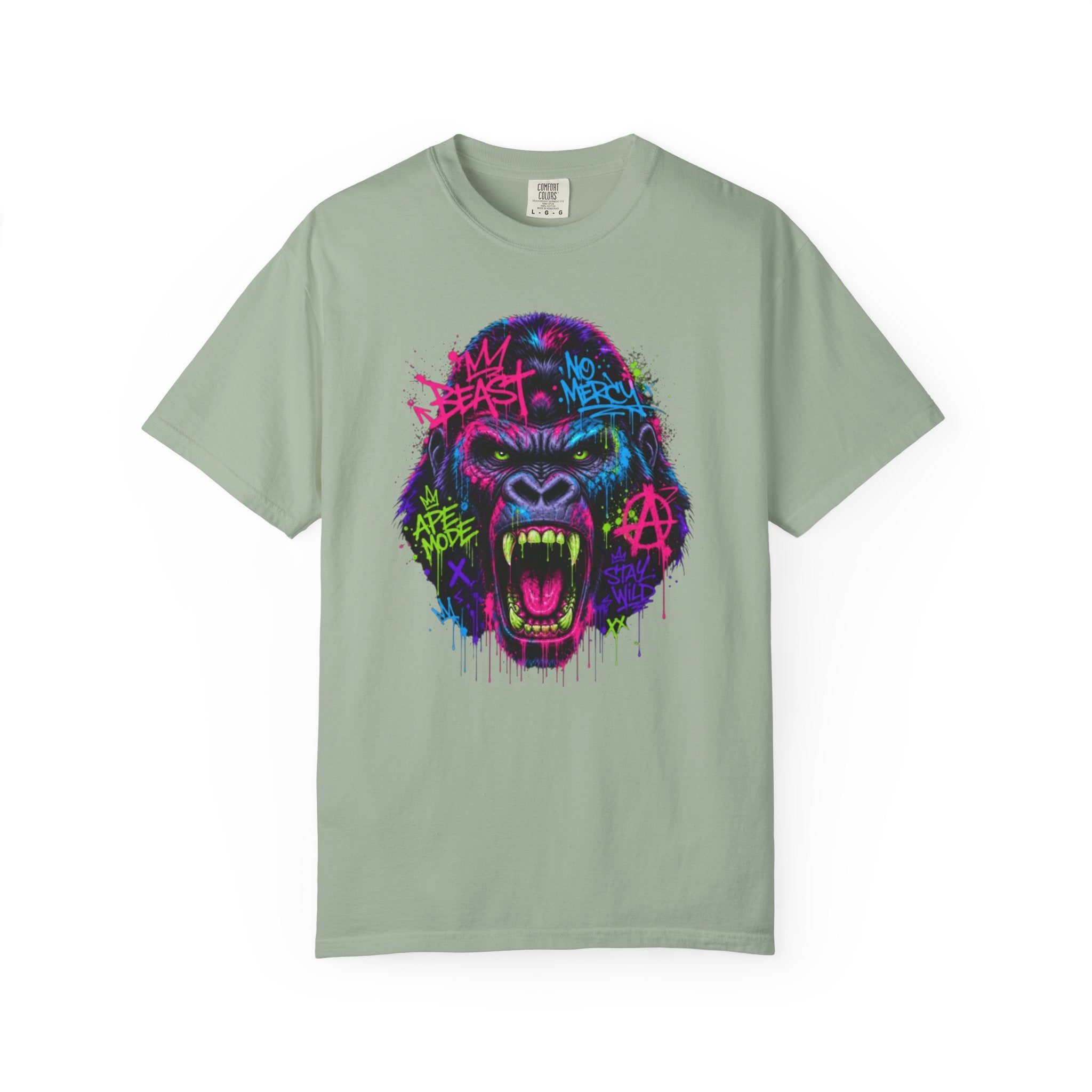 Gorilla Graffiti T Shirt Neon Street Art Ape Design