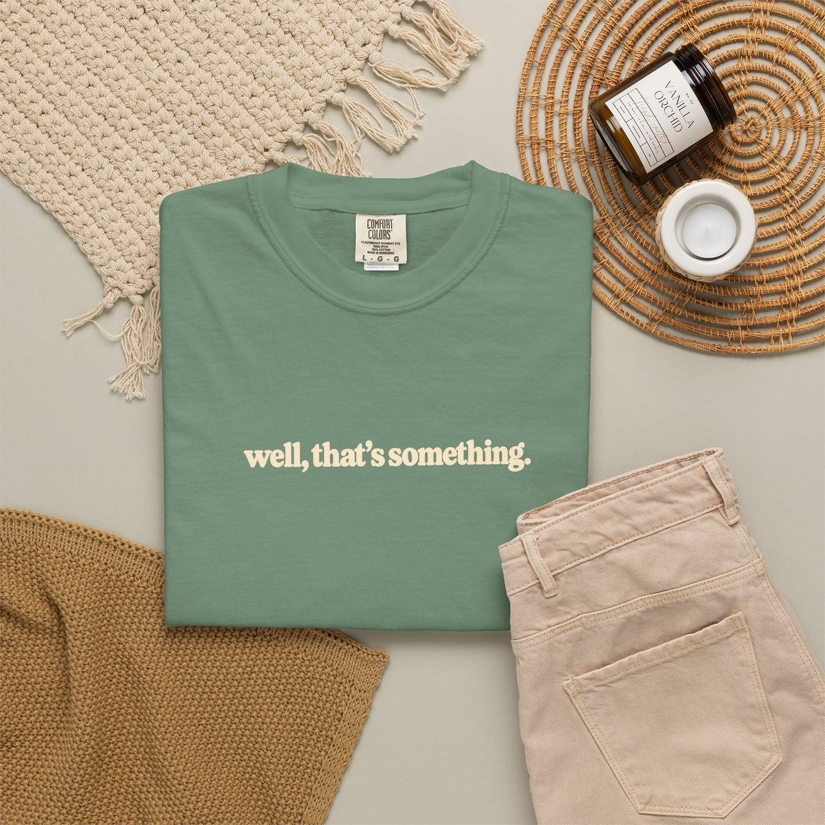 well, that's something. T Shirt | Coral graphic tee, minimalist text design