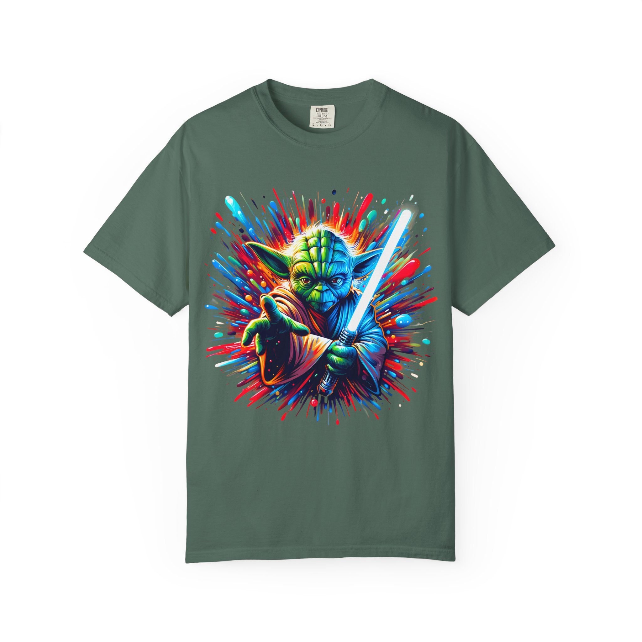 Yoda Neon Splash T Shirt Colorful Jedi Lightsaber Tee