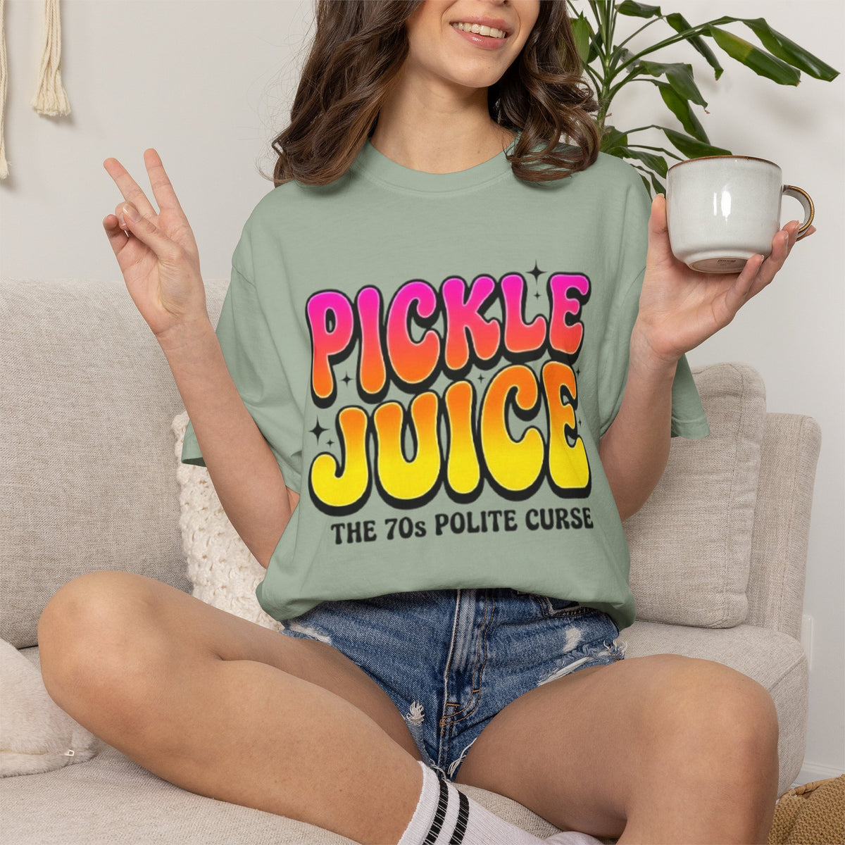 Pickle Juice Retro T-Shirt The 70s Polite Curse Vintage Graphic Tee