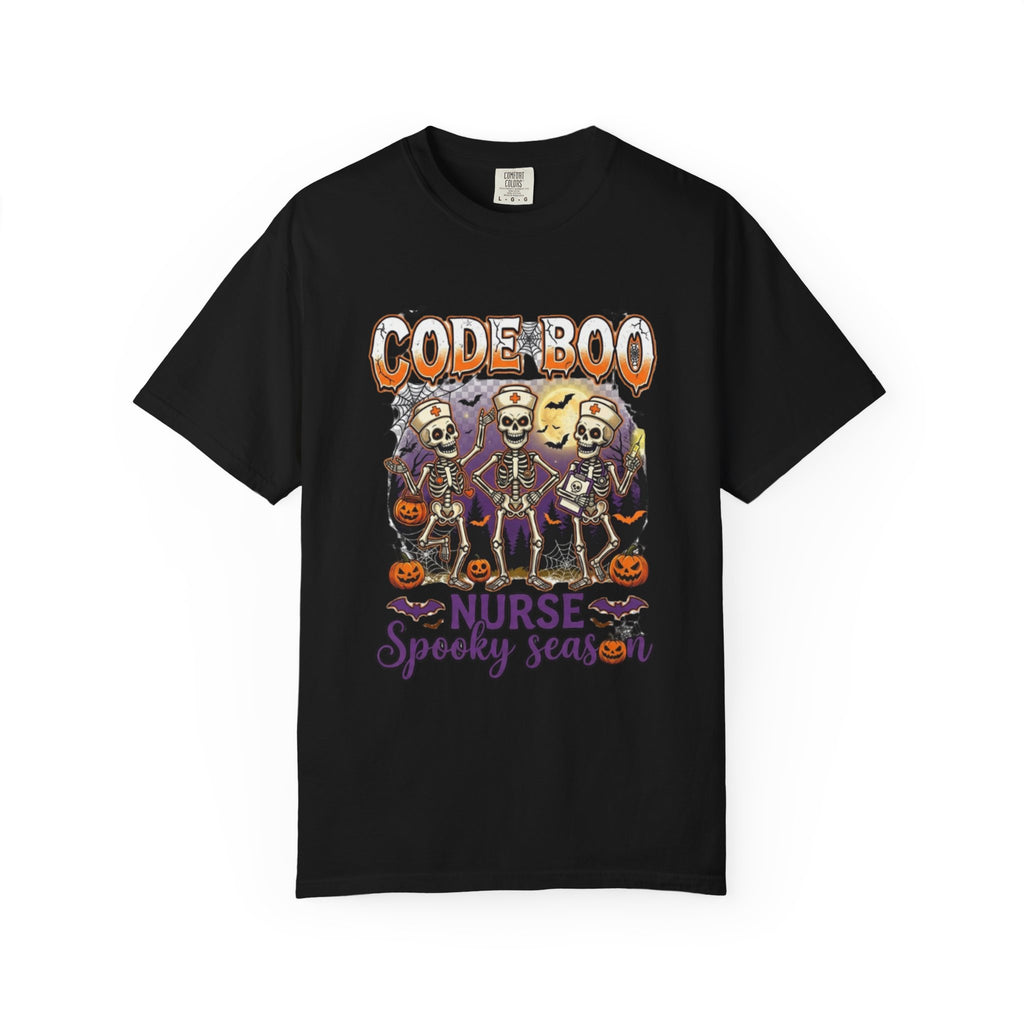 Nurse Code Boo Halloween T‑Shirt Spooky Season Skeletons