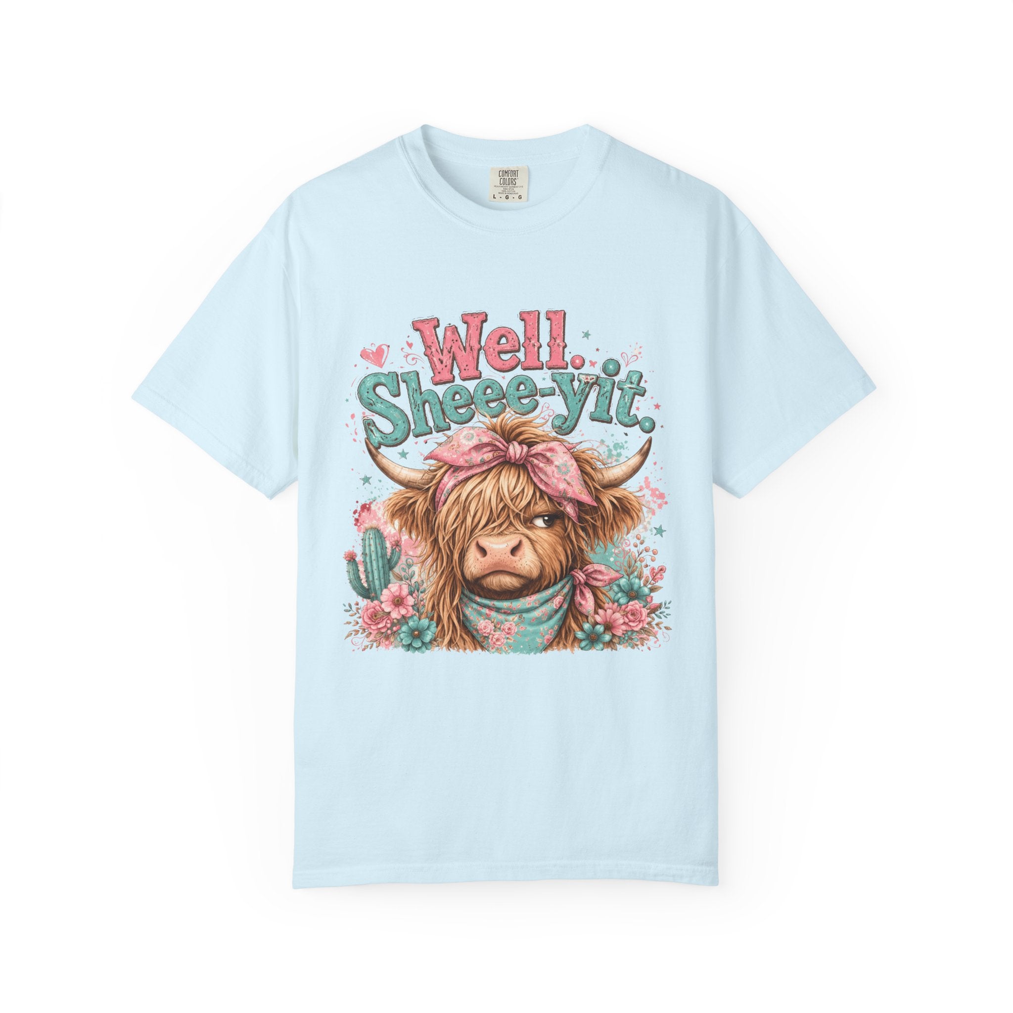 T-Shirt Well Sheey it Cute Highland Cow Graphic Tee