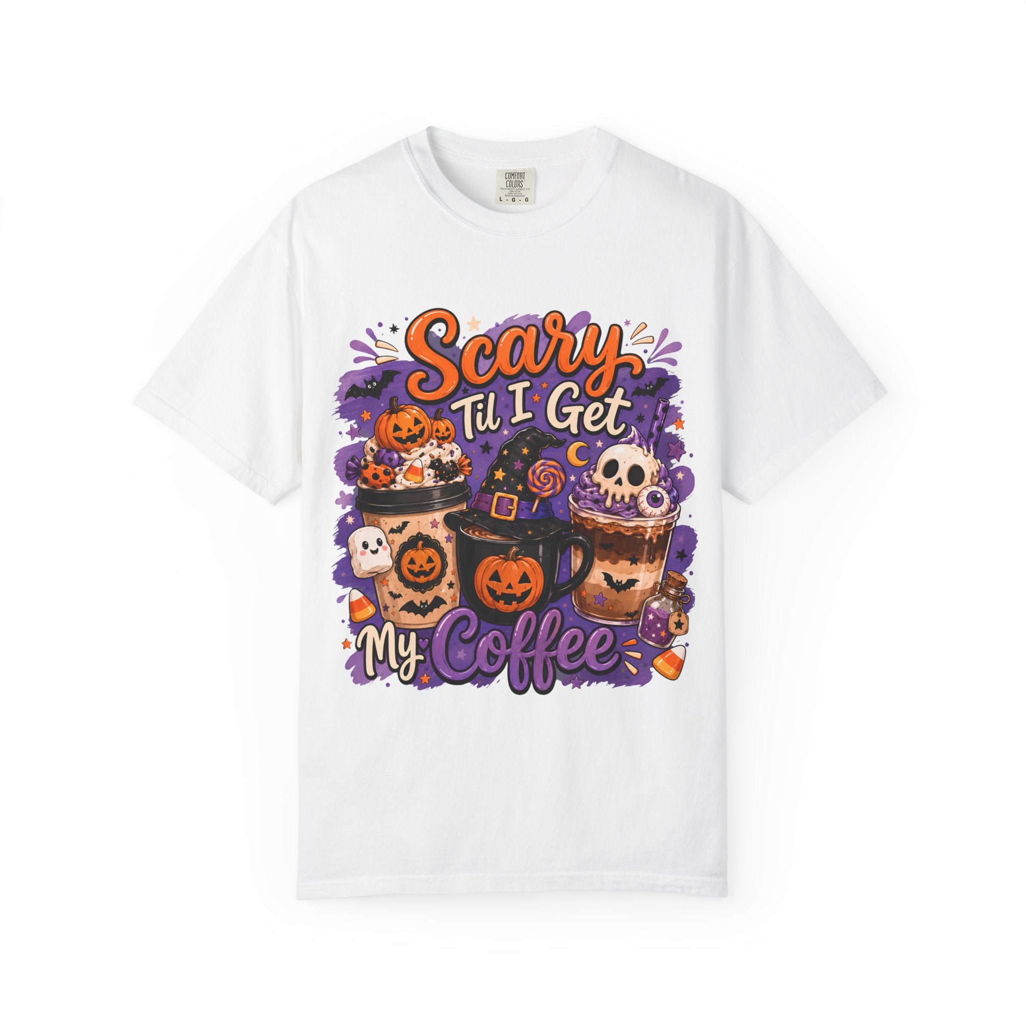 Halloween Coffee T Shirt Scary Til I Get My Coffee