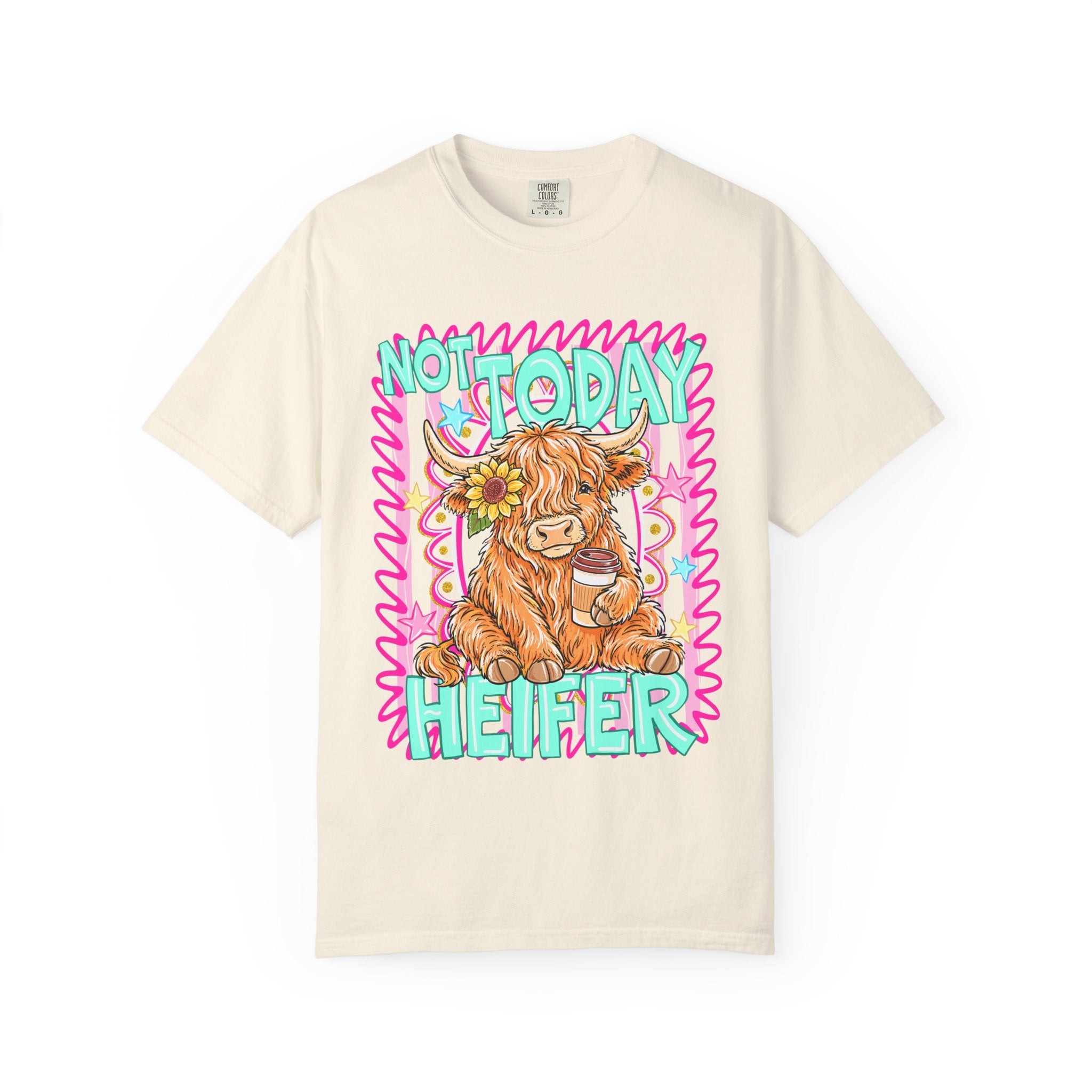Not Today Heifer T Shirt Cute Highland Cow Graphic Tee