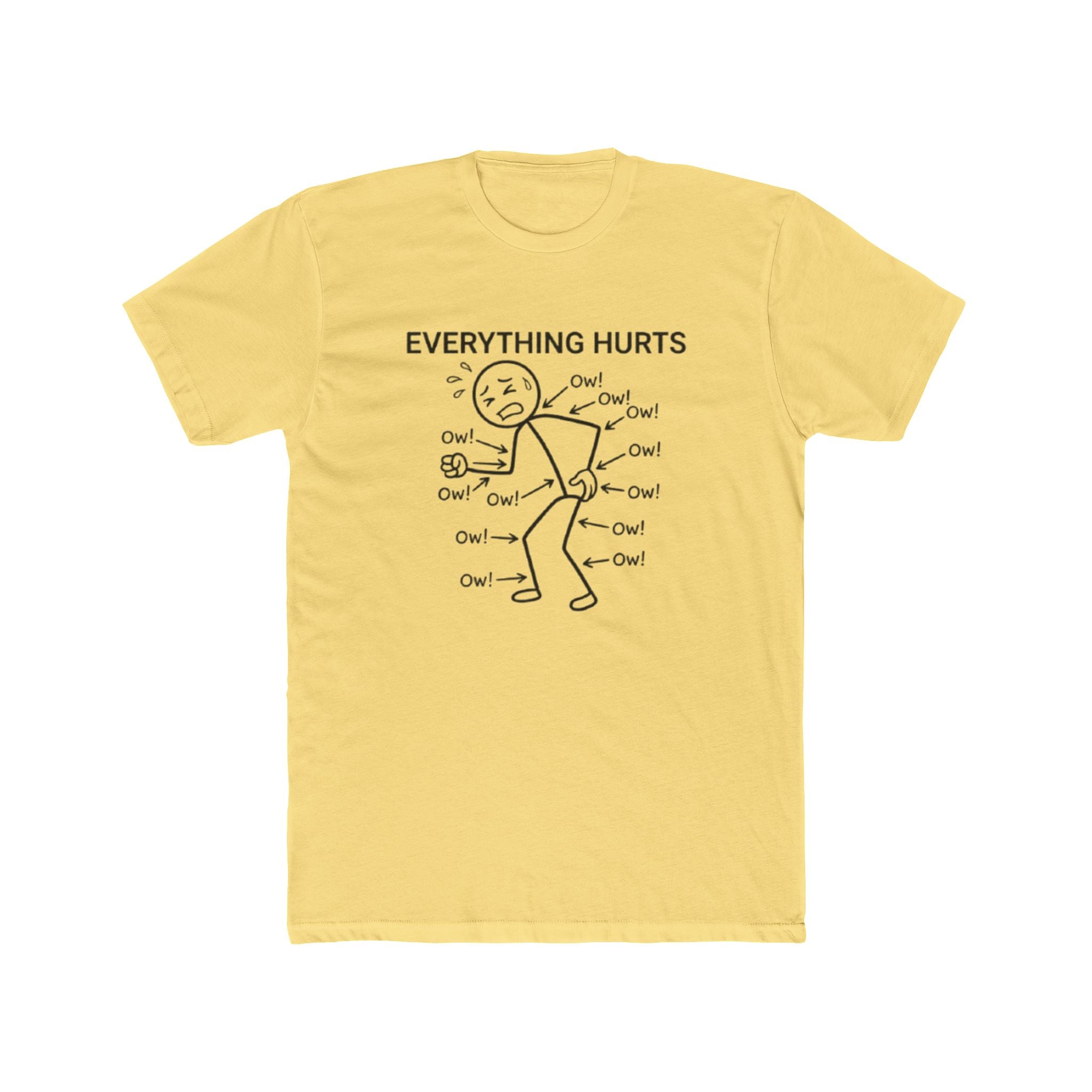 Everything Hurts Stick Figure T Shirt Funny Pain Relatable Tee