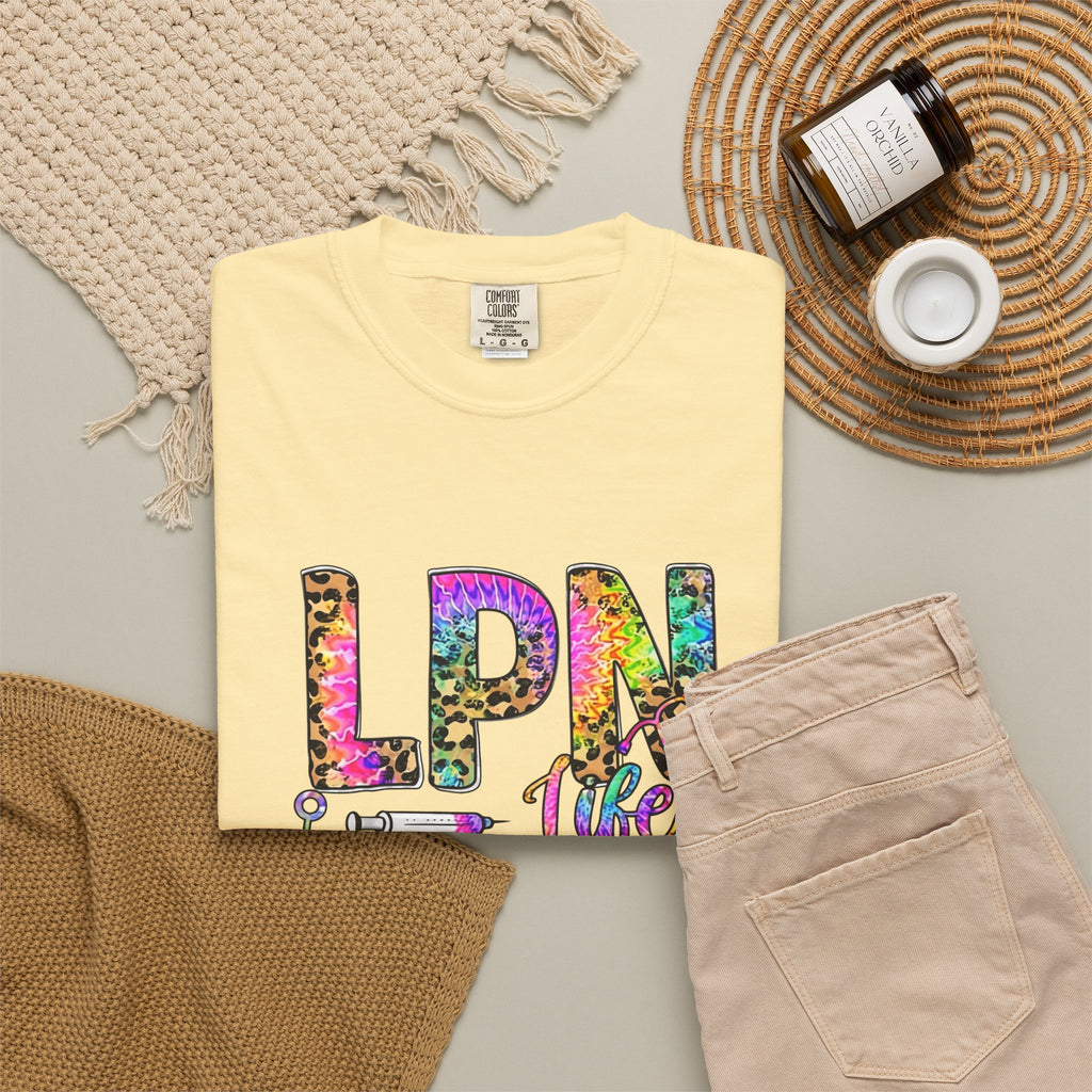 LPN Life T Shirt Colorful Leopard Stethoscope Nursing Tee