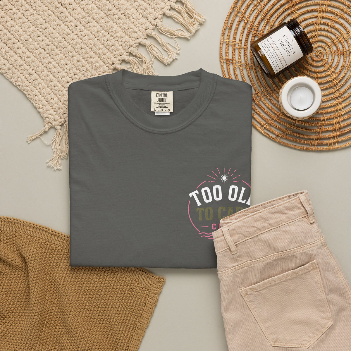 Tee Shirt Too Old to Care Beach Vintage Graphic Tee