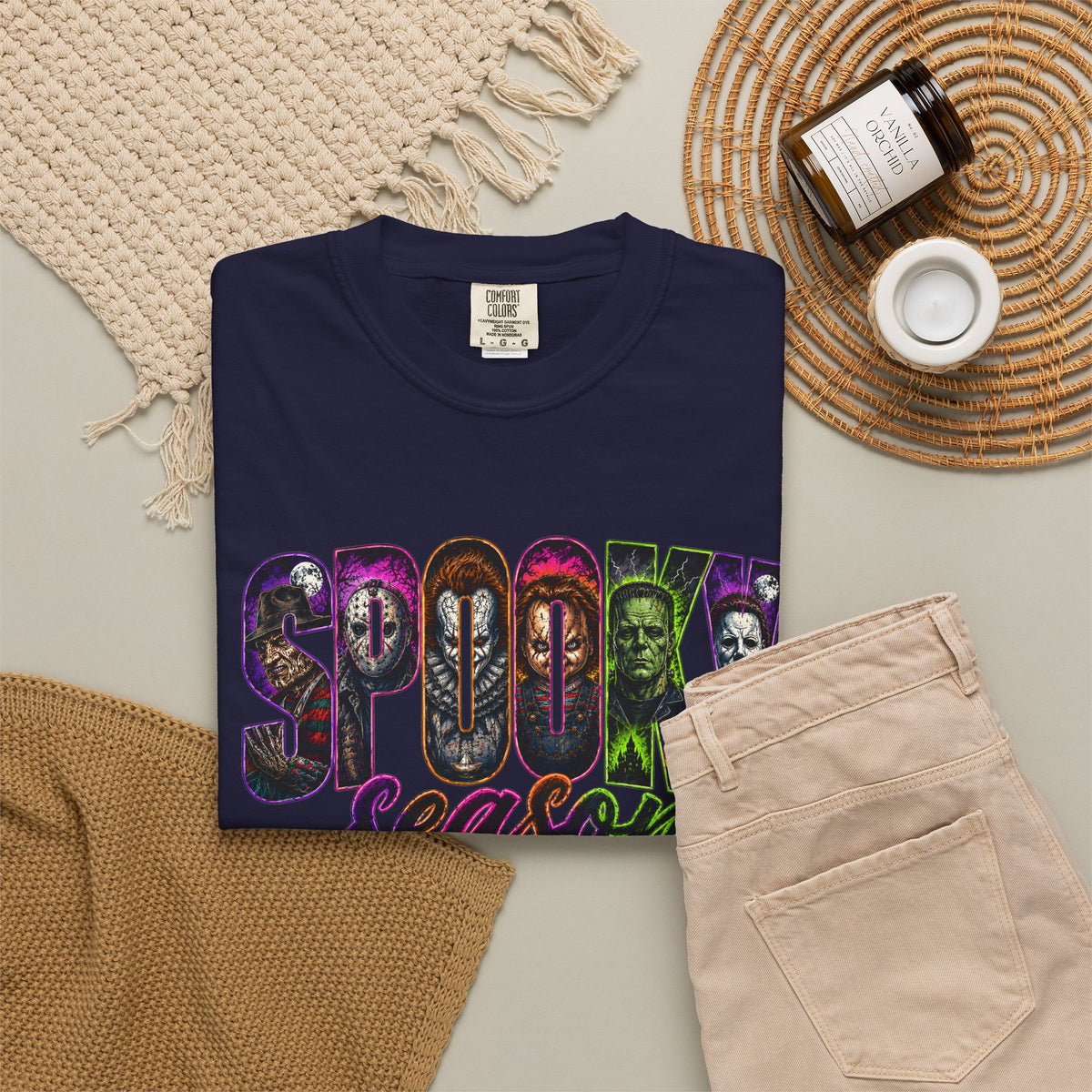 Spooky Season Tee Shirt Halloween Vintage Horror Graphic