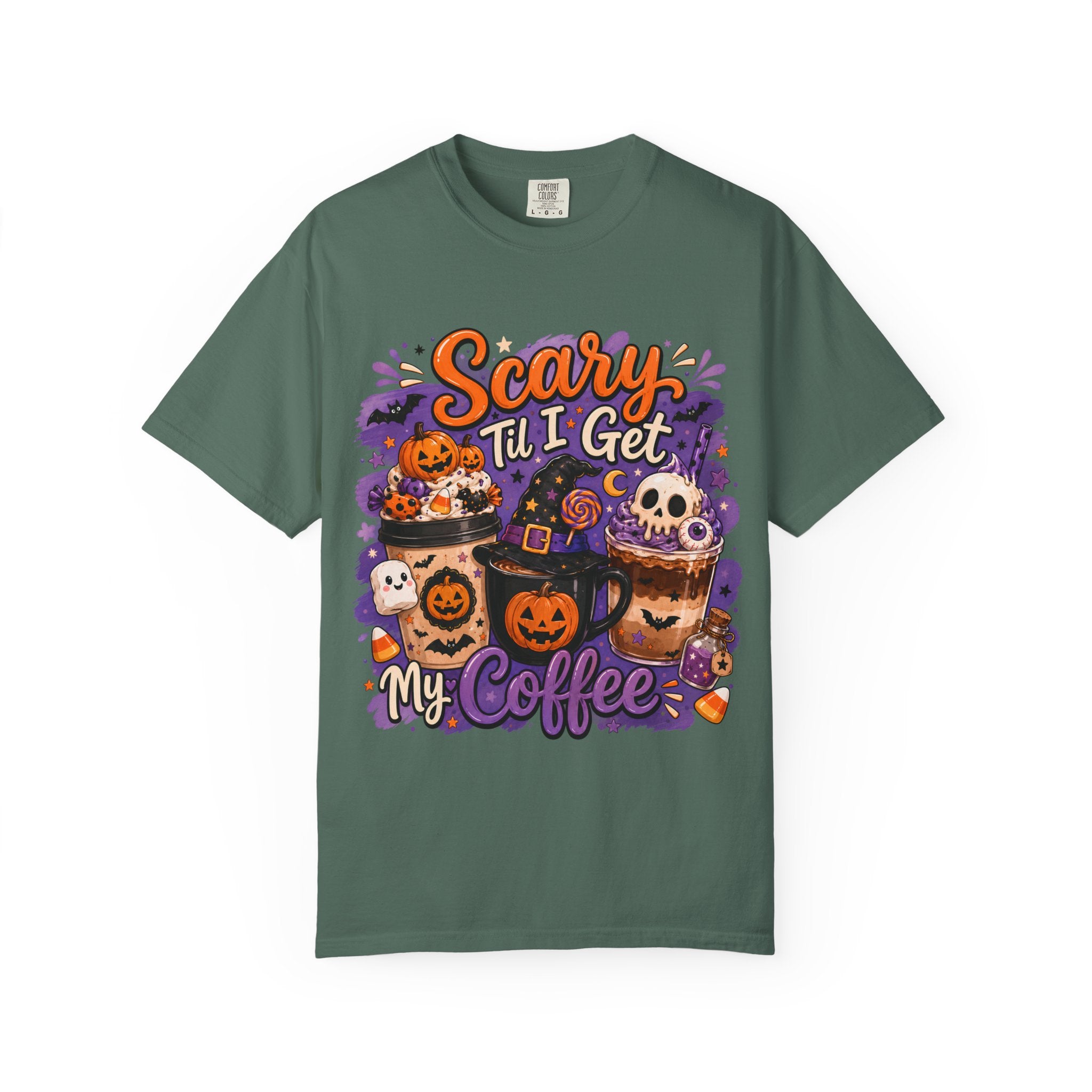 Halloween Coffee T Shirt Scary Til I Get My Coffee