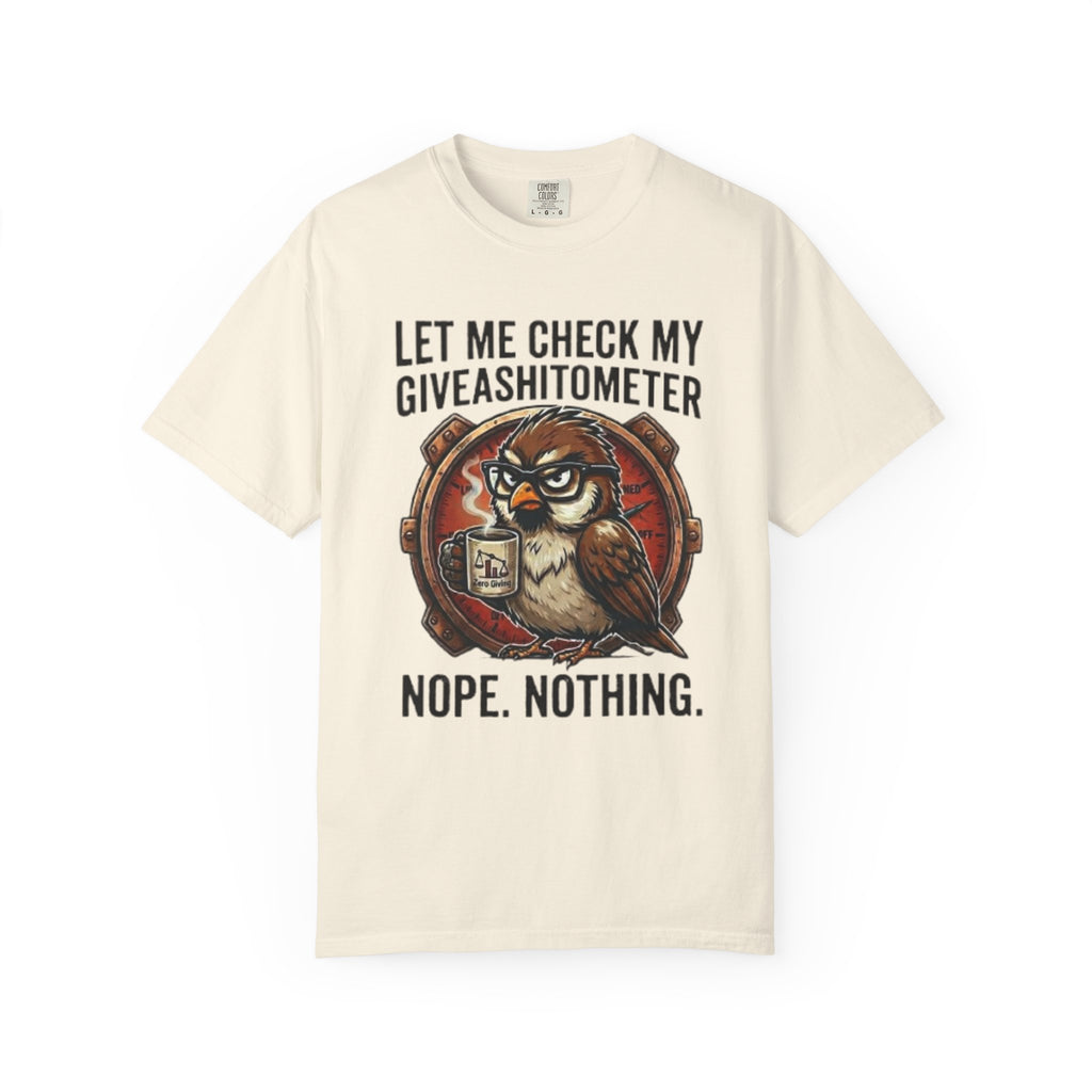 Let Me Check My Giveashitometer TShirt Funny Owl Graphic Tee