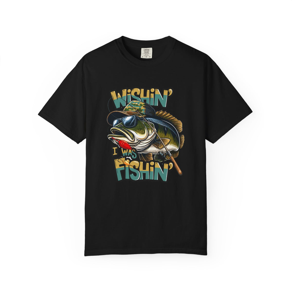 Fishing Graphic T Shirt Wishin Was Fishin Vintage Bass Tee