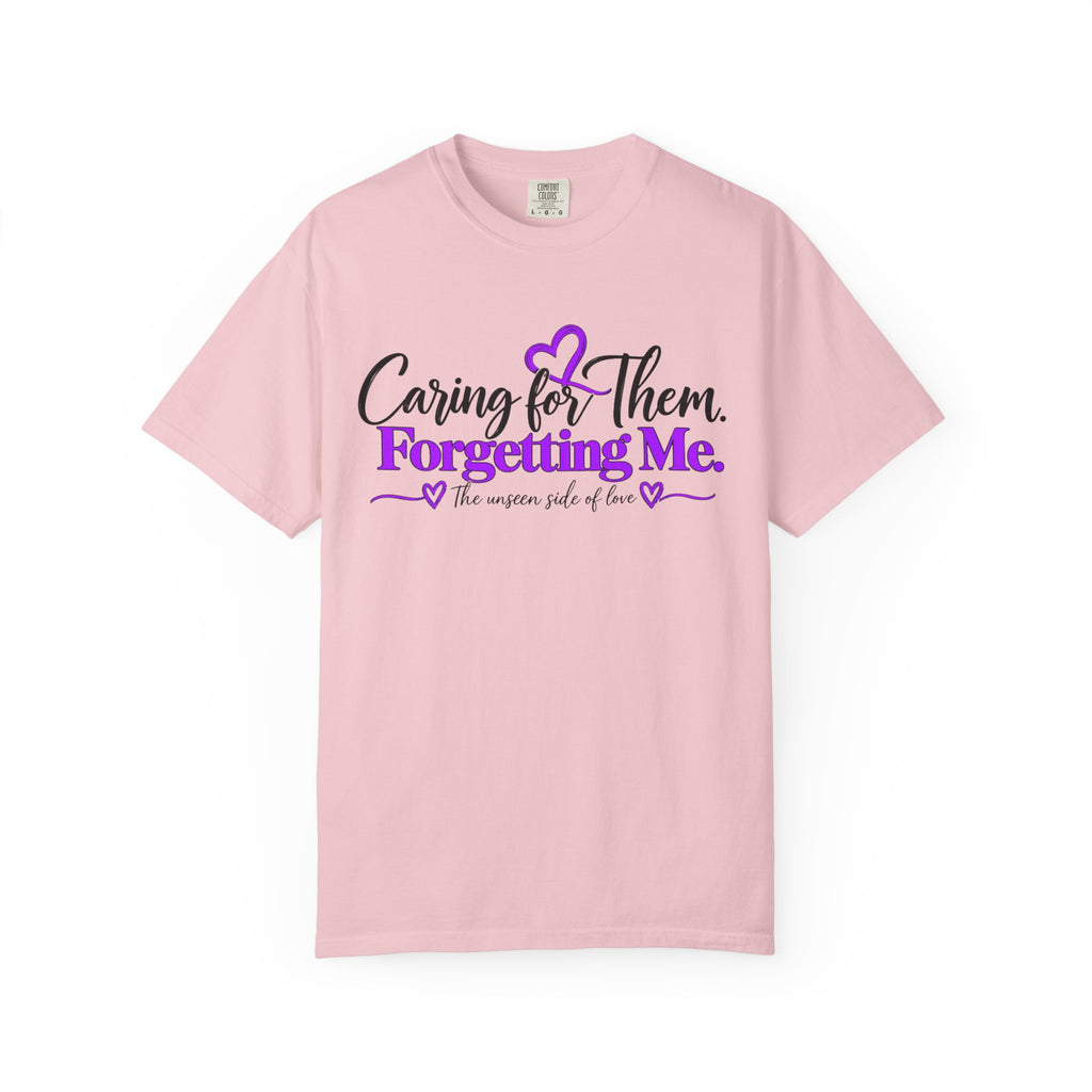 Caring for Them Forgetting Me T shirt | Alzheimer Awareness Purple Ribbon