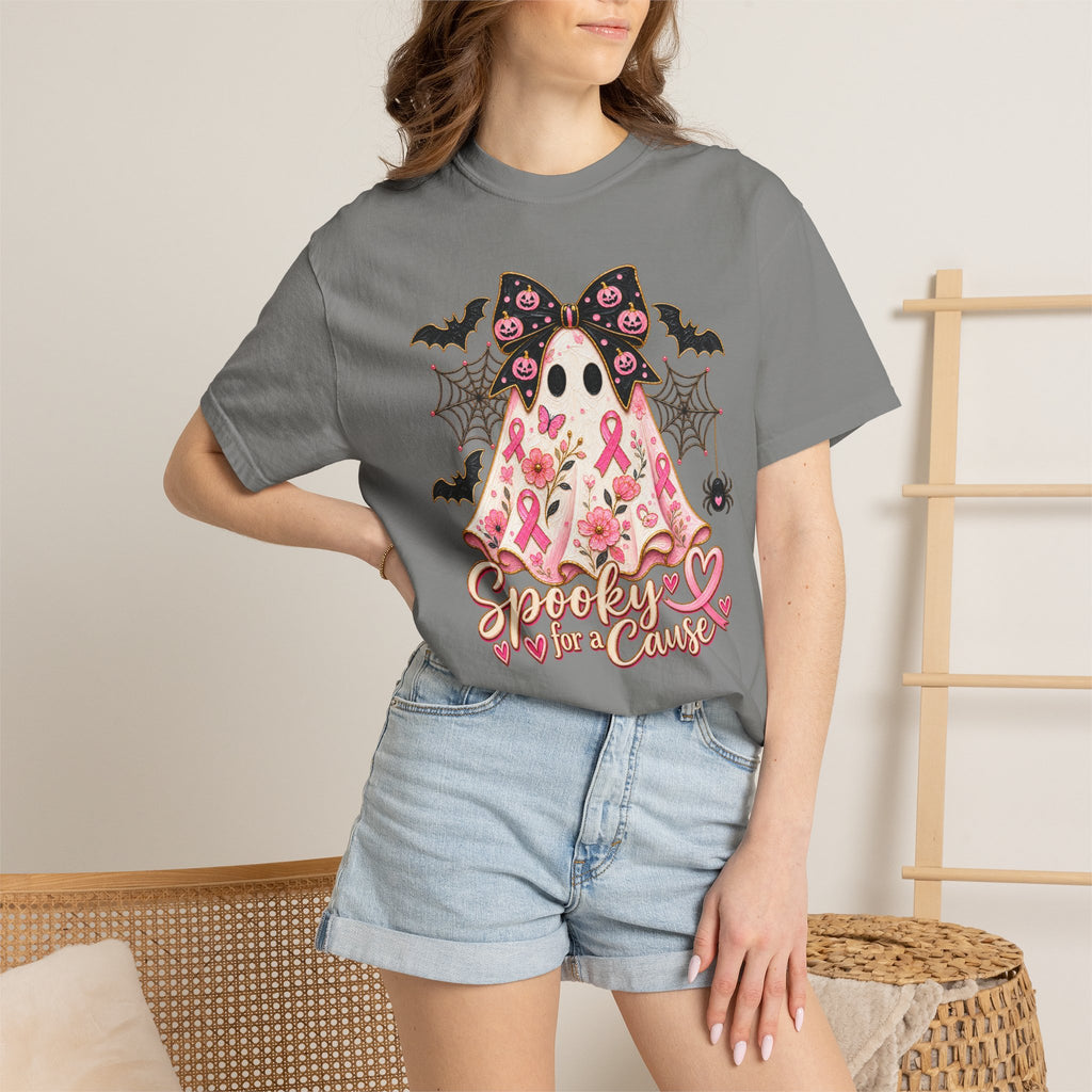 Pink Ribbon Ghost T shirt | Halloween Breast Cancer Awareness