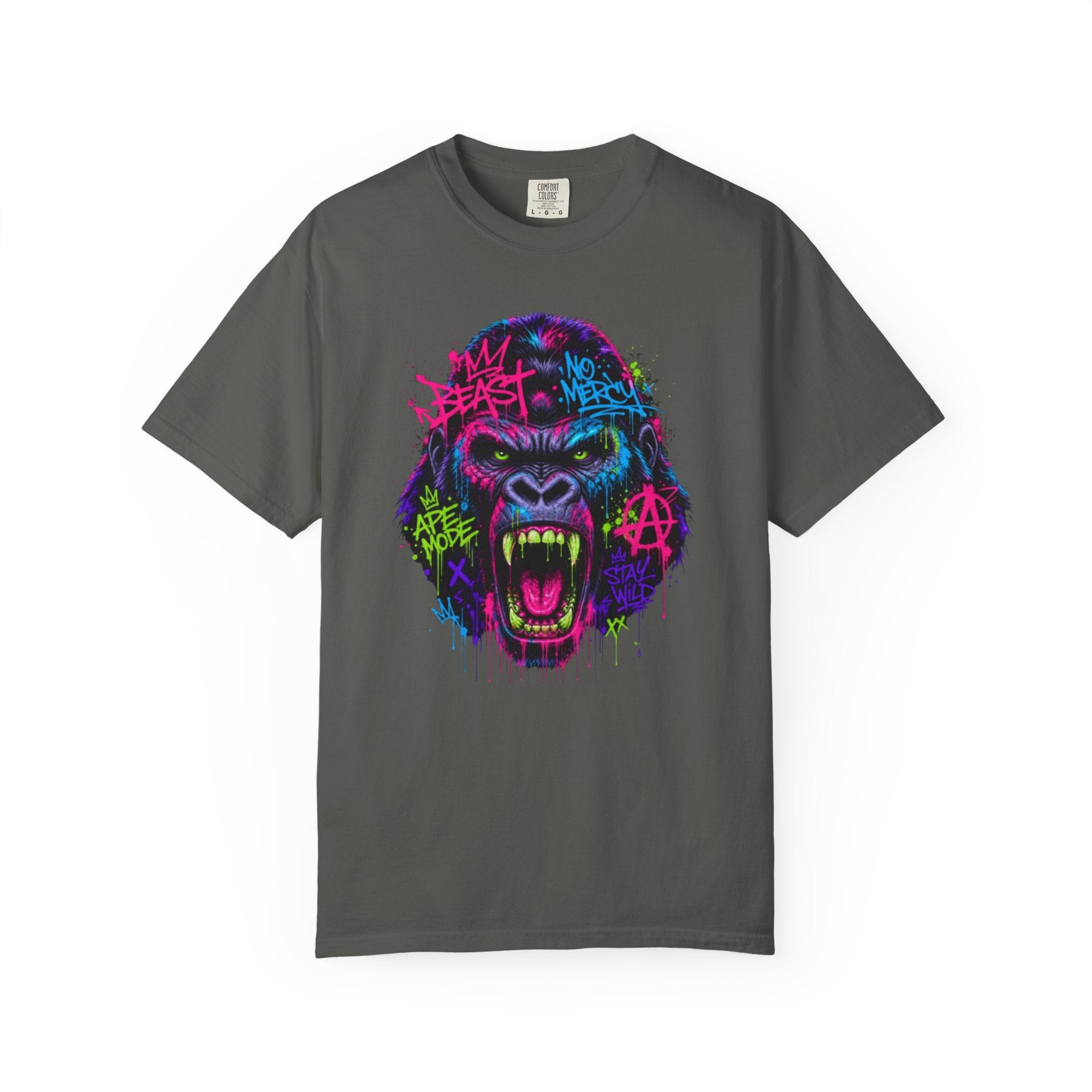 Gorilla Graffiti T Shirt Neon Street Art Ape Design