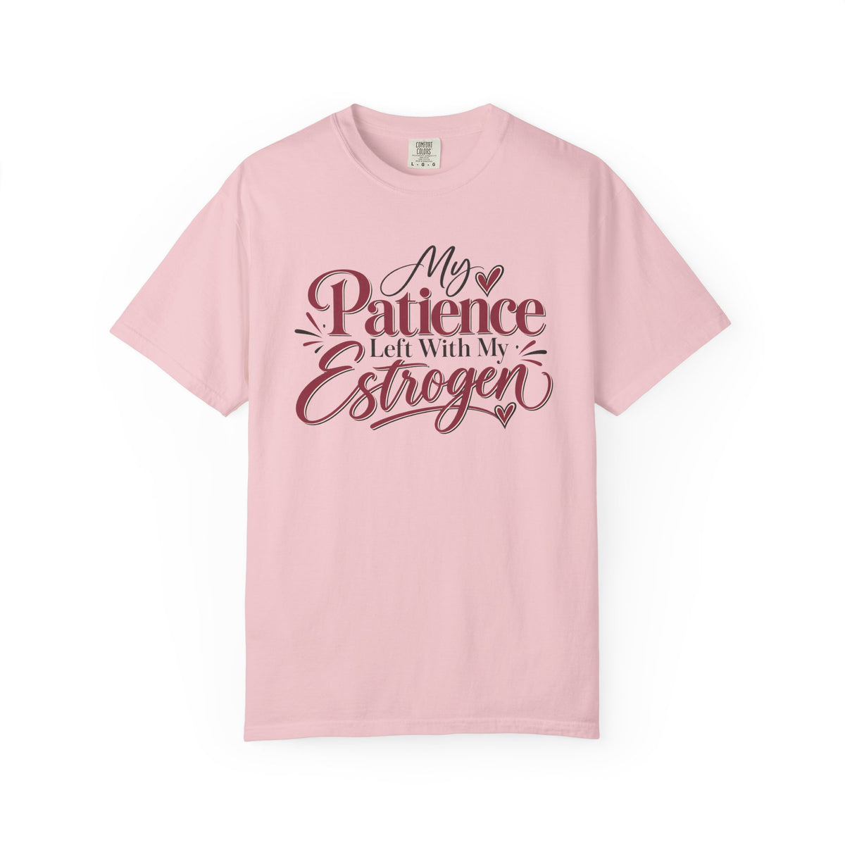 My Patience Left With My Estrogen Shirt, Funny Menopause T-Shirt, Menopause Humor Tee, Perimenopause Gift for Women, Comfort Colors Tee