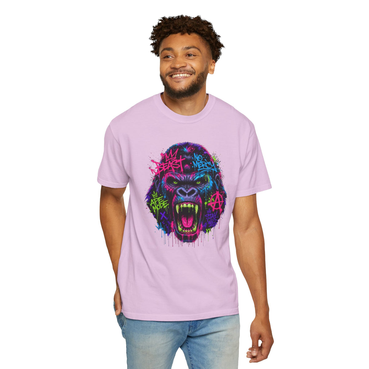 Gorilla Graffiti T Shirt Neon Street Art Ape Design