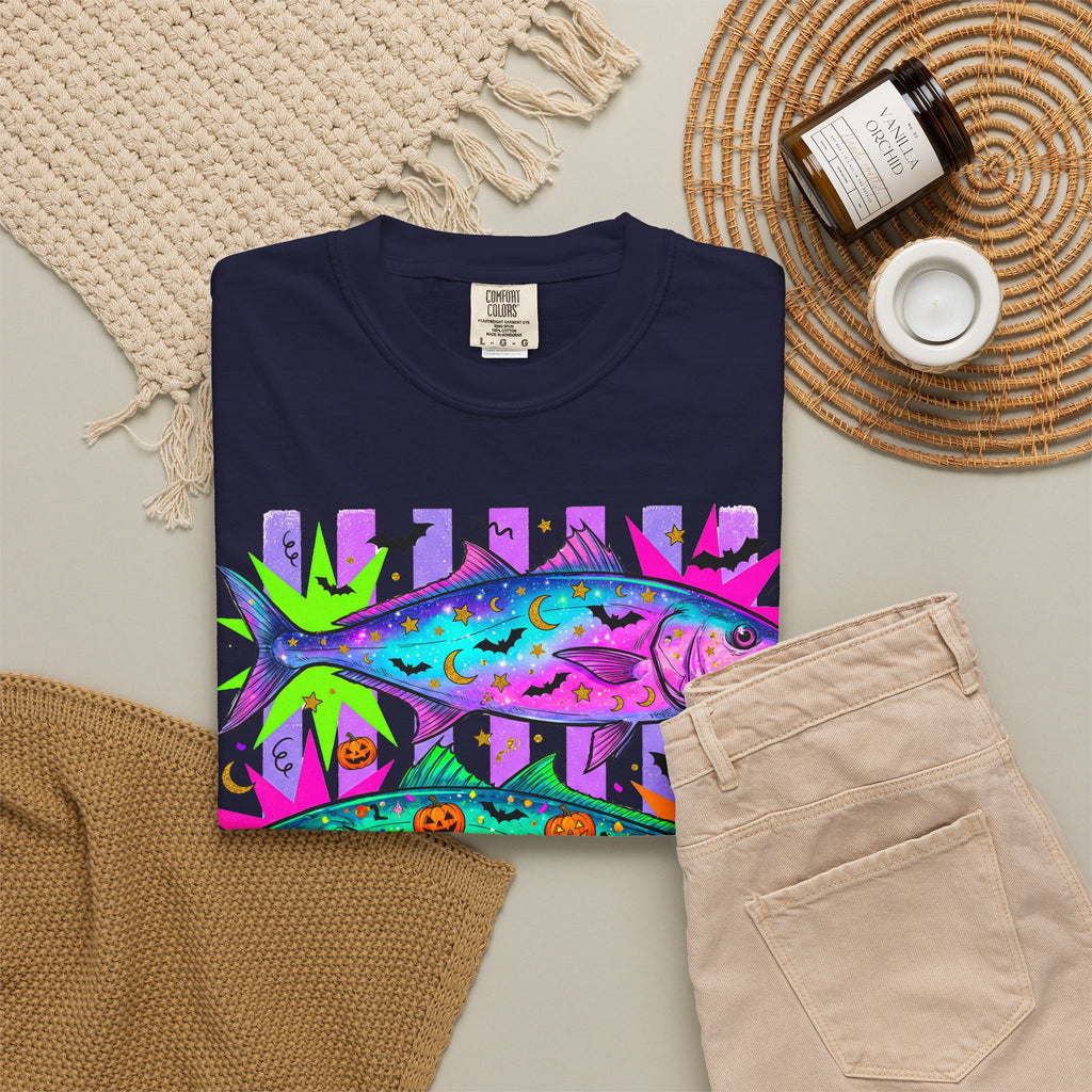 Bright Halloween Tropical Mackerel T-Shirt — Colorful Surf & Beach Fish Graphic Tee
