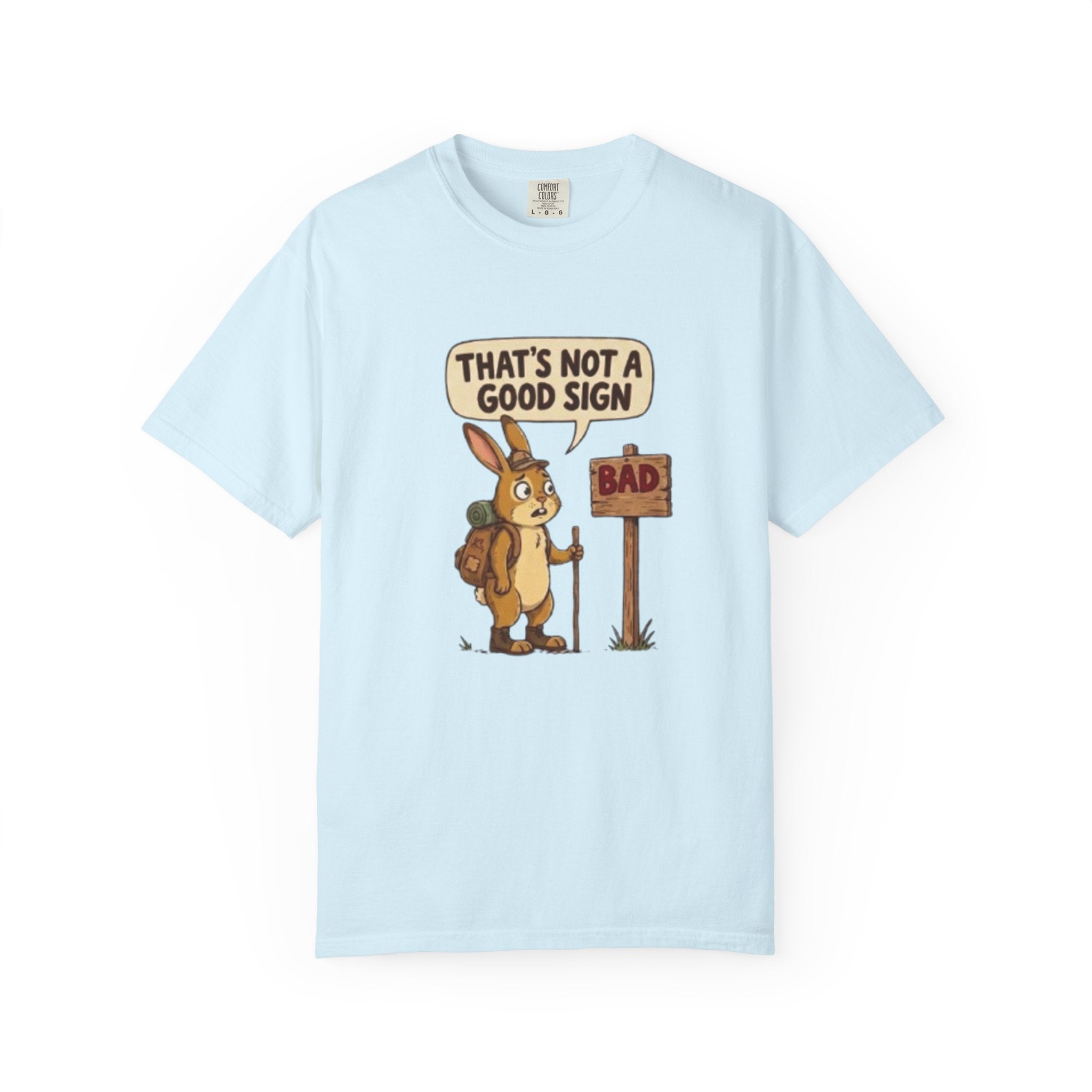 Funny Rabbit T Shirt That’s Not a Good Sign Hiking Bunny Graphic Tee