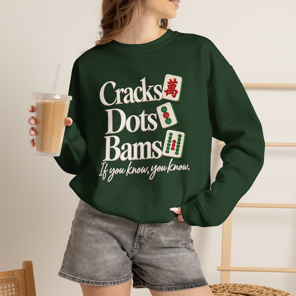 Cracks Dots Bams Mahjong Sweatshirt, Funny Mahjong Shirt, Mahjong Lover Gift, Mahjong Game Night Crewneck, Mahjong Club Apparel