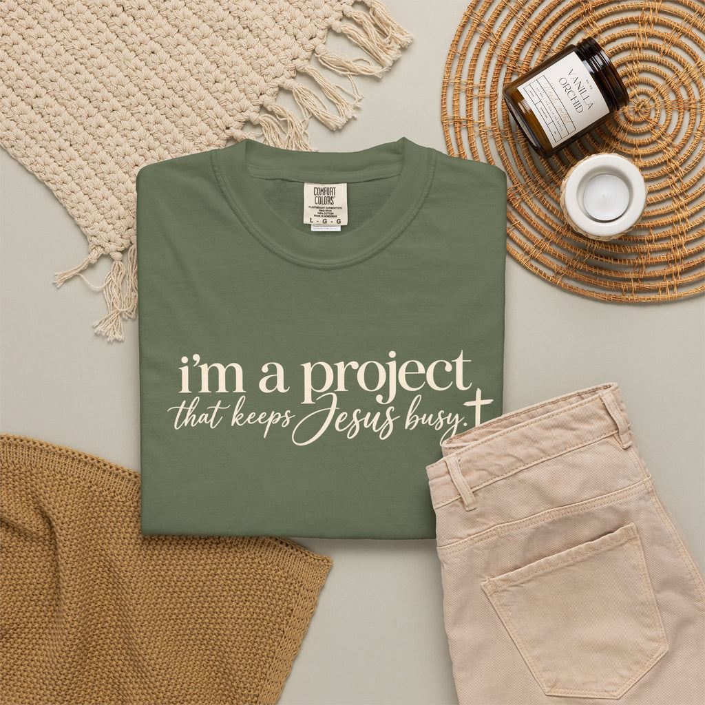 Im a Project That Keeps Jesus Busy Tee Shirt