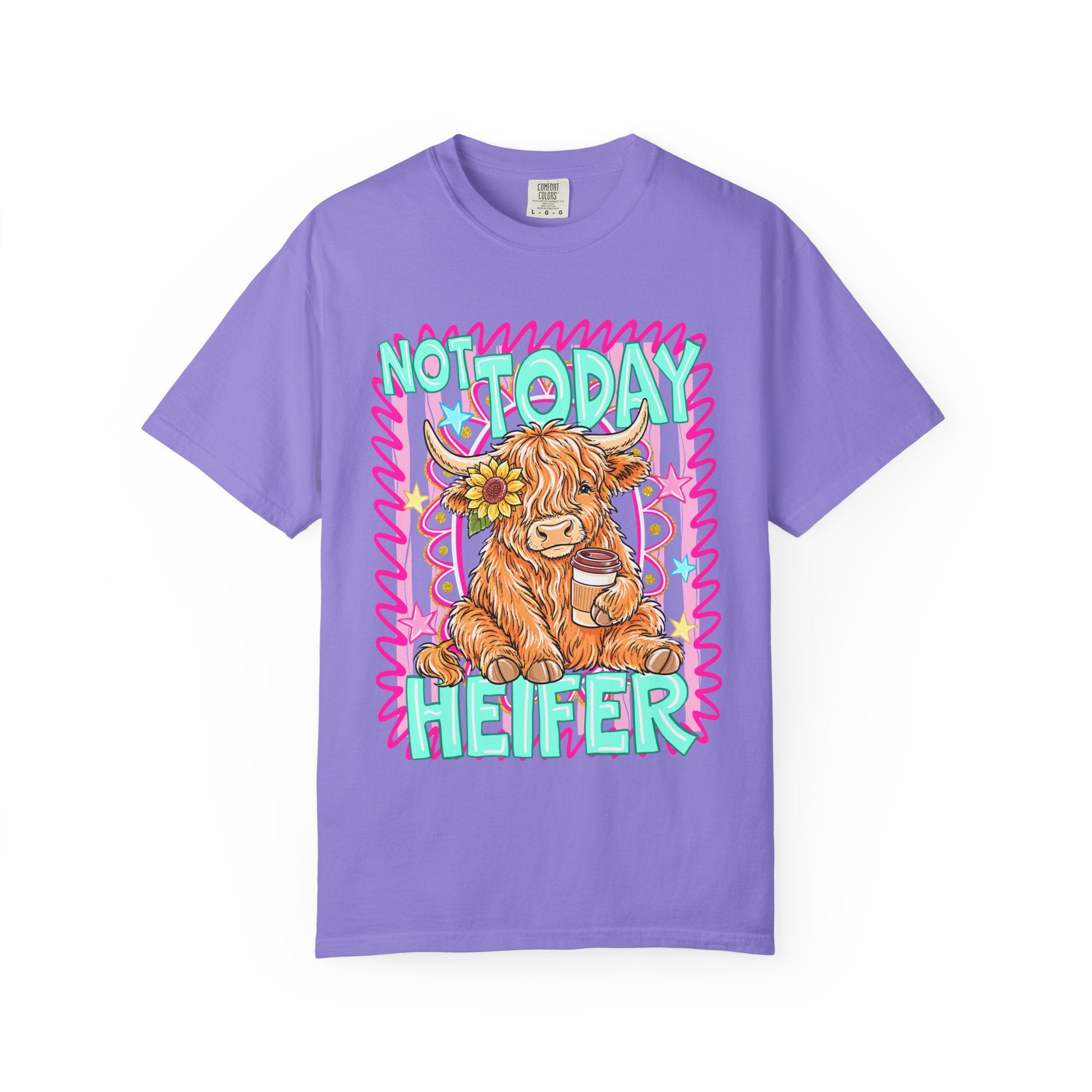 Not Today Heifer T Shirt Cute Highland Cow Graphic Tee
