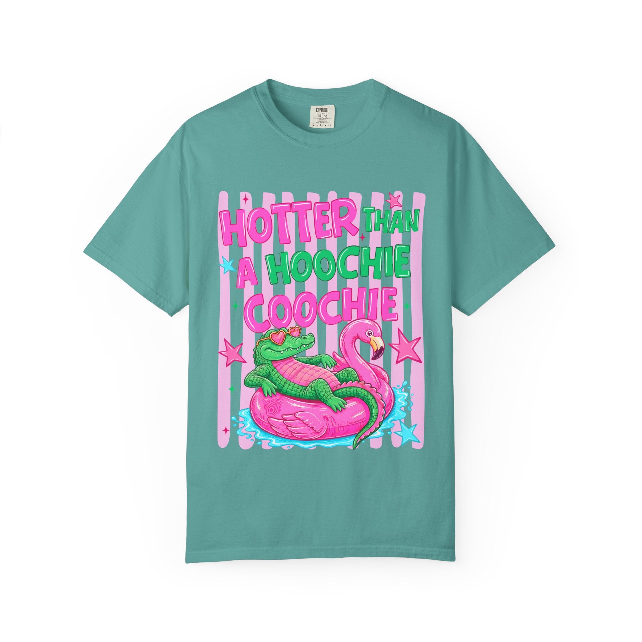 Graphic T Shirt Hotter Than a Hoochie Goochie Croc Pool Party Tee