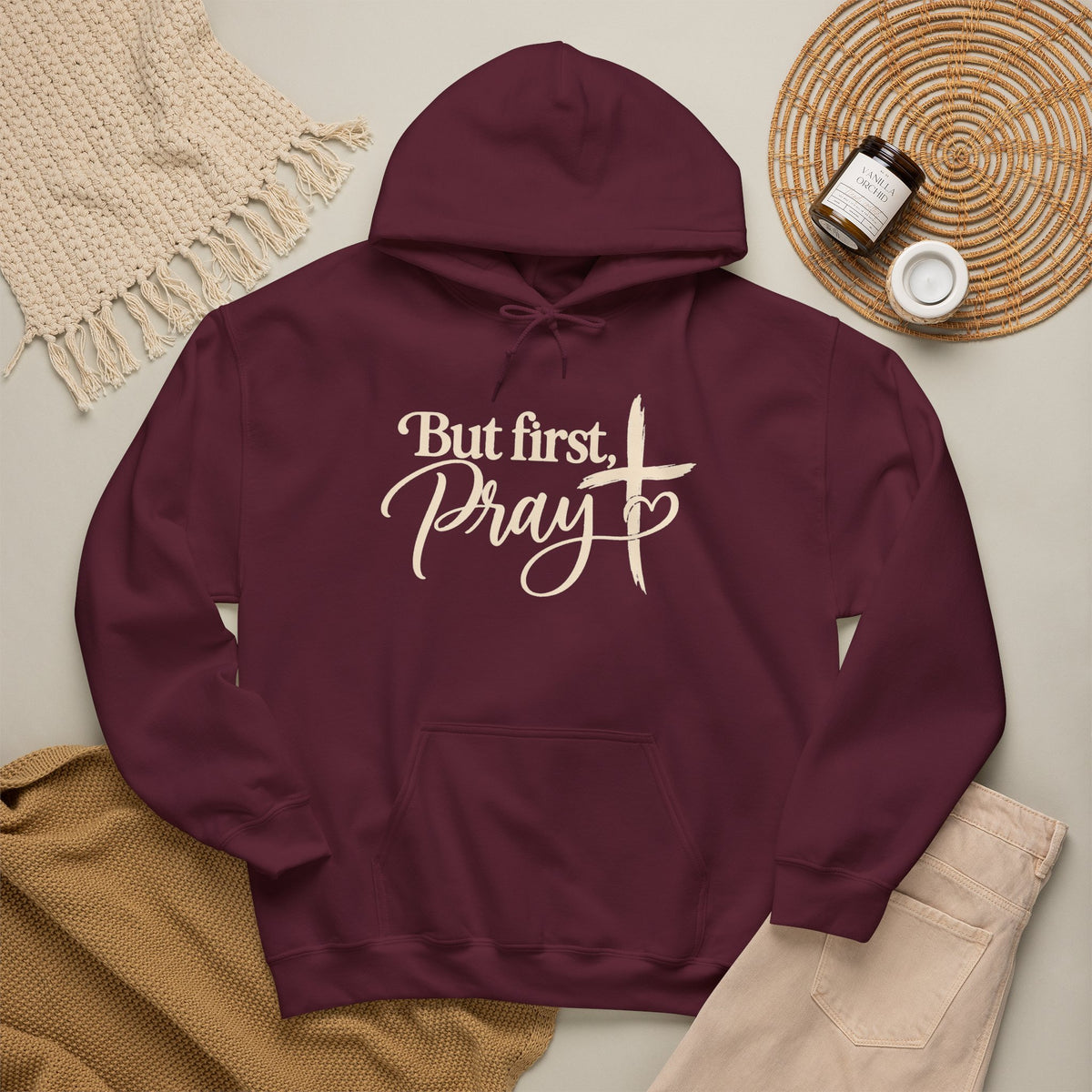But First Pray Hoodie Faith Based Christian Hooded Sweatshirt