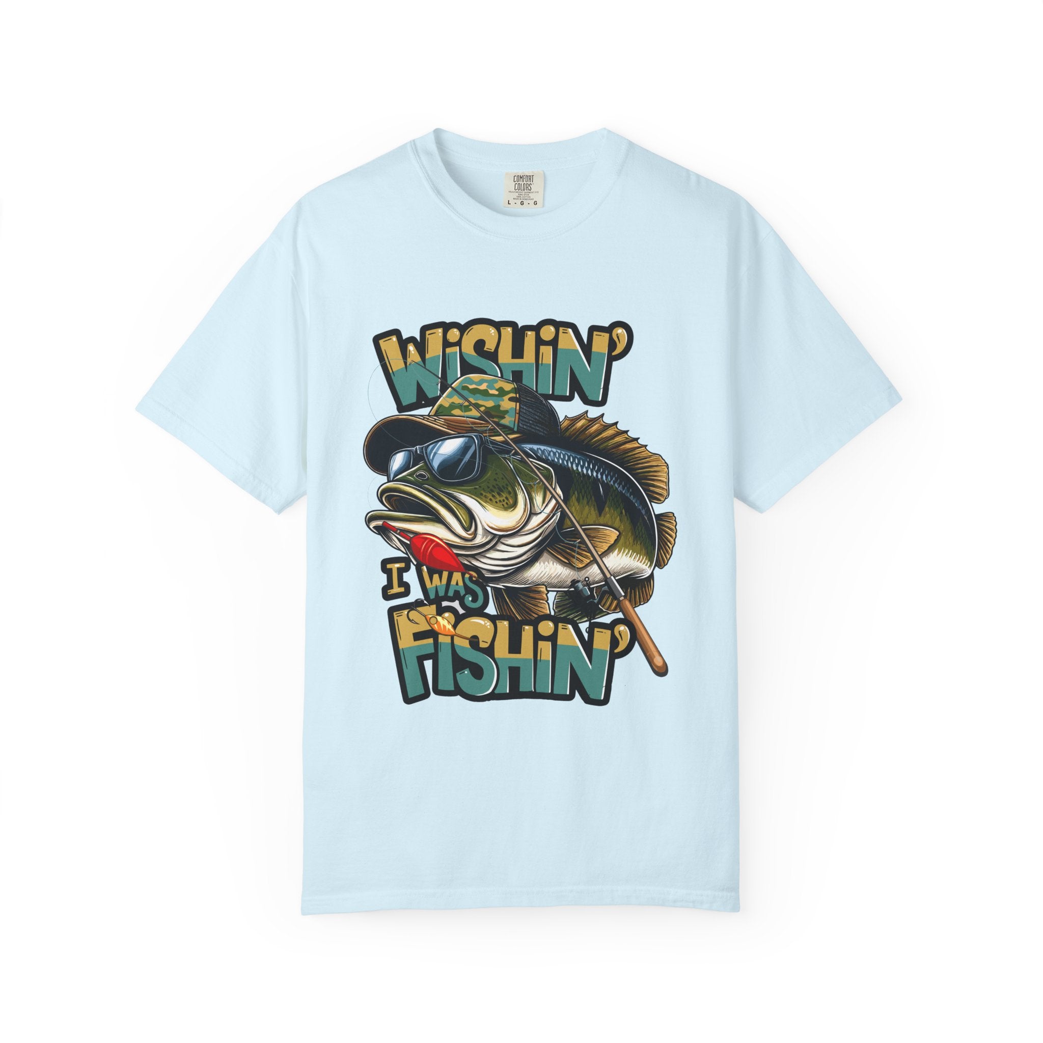 Fishing Graphic T Shirt Wishin Was Fishin Vintage Bass Tee