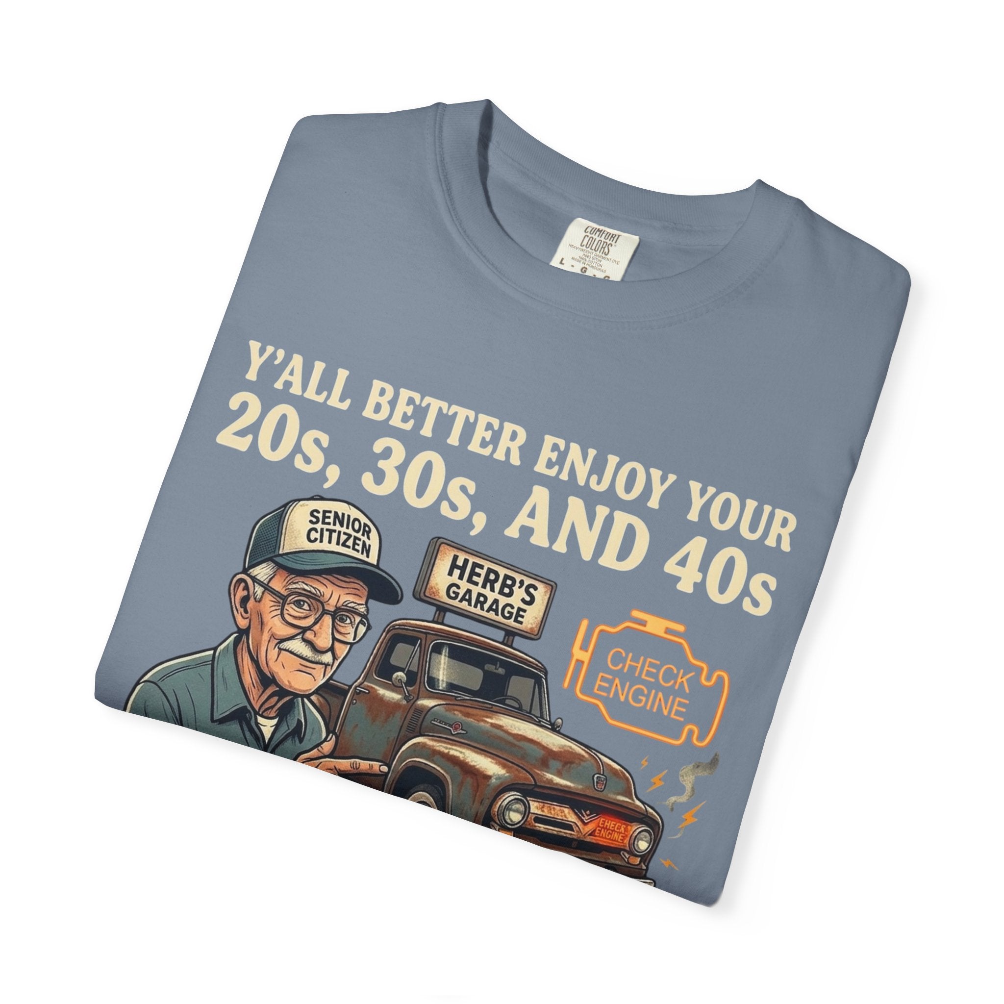 Check Engine Light Tee Shirt Funny Vintage Grandpa Truck Tee
