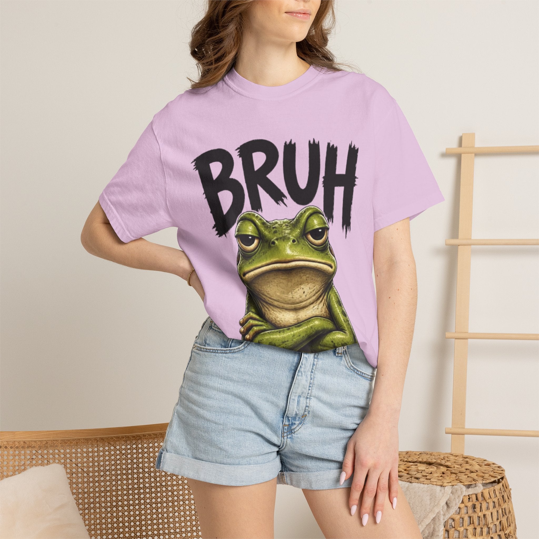 Bruh Frog T-Shirt Funny Grumpy Frog Graphic Tee
