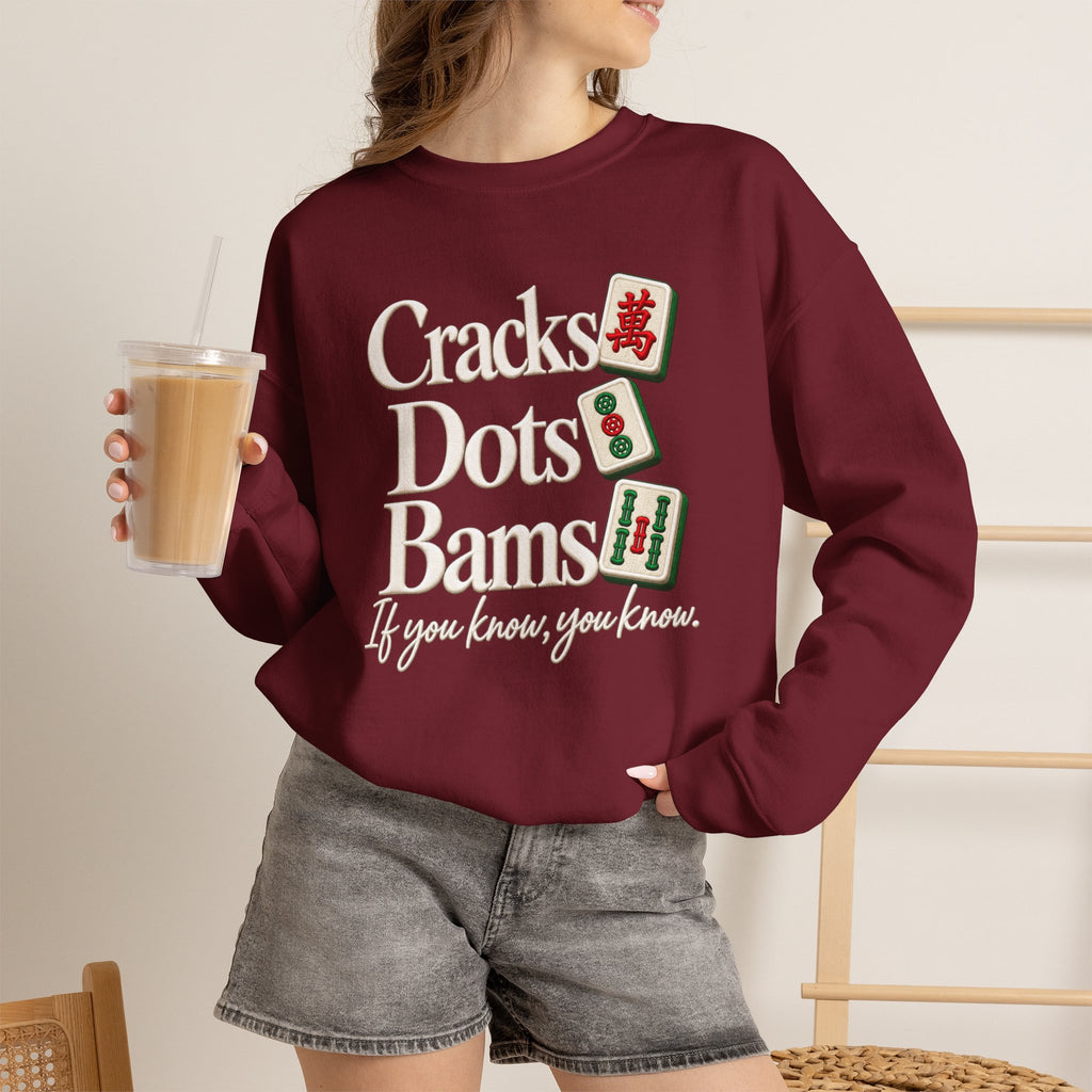 Cracks Dots Bams Mahjong Sweatshirt, Funny Mahjong Shirt, Mahjong Lover Gift, Mahjong Game Night Crewneck, Mahjong Club Apparel